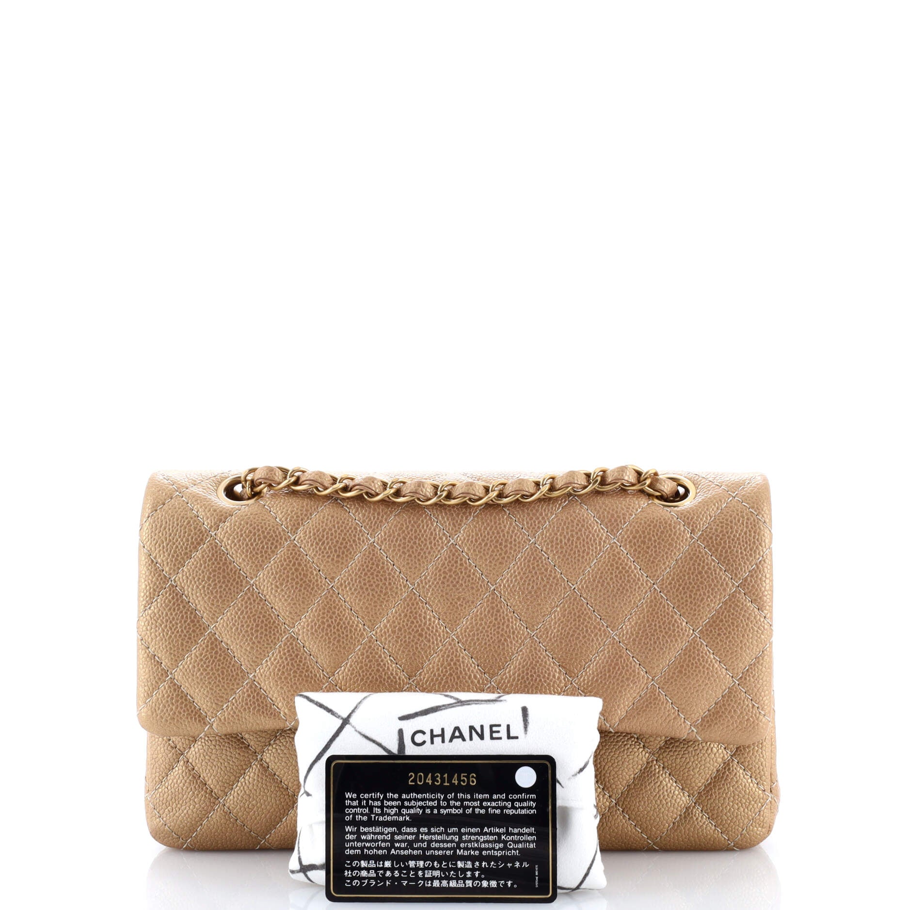 Classic Double Flap Bag Quilted Iridescent Caviar Medium
