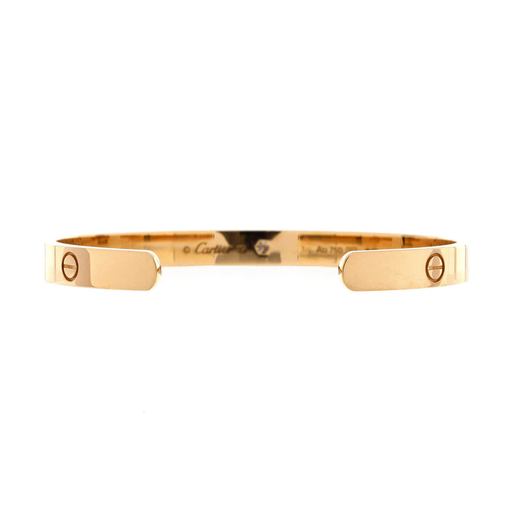 Love 1 Diamond Cuff Bracelet 18K Yellow Gold with Diamond