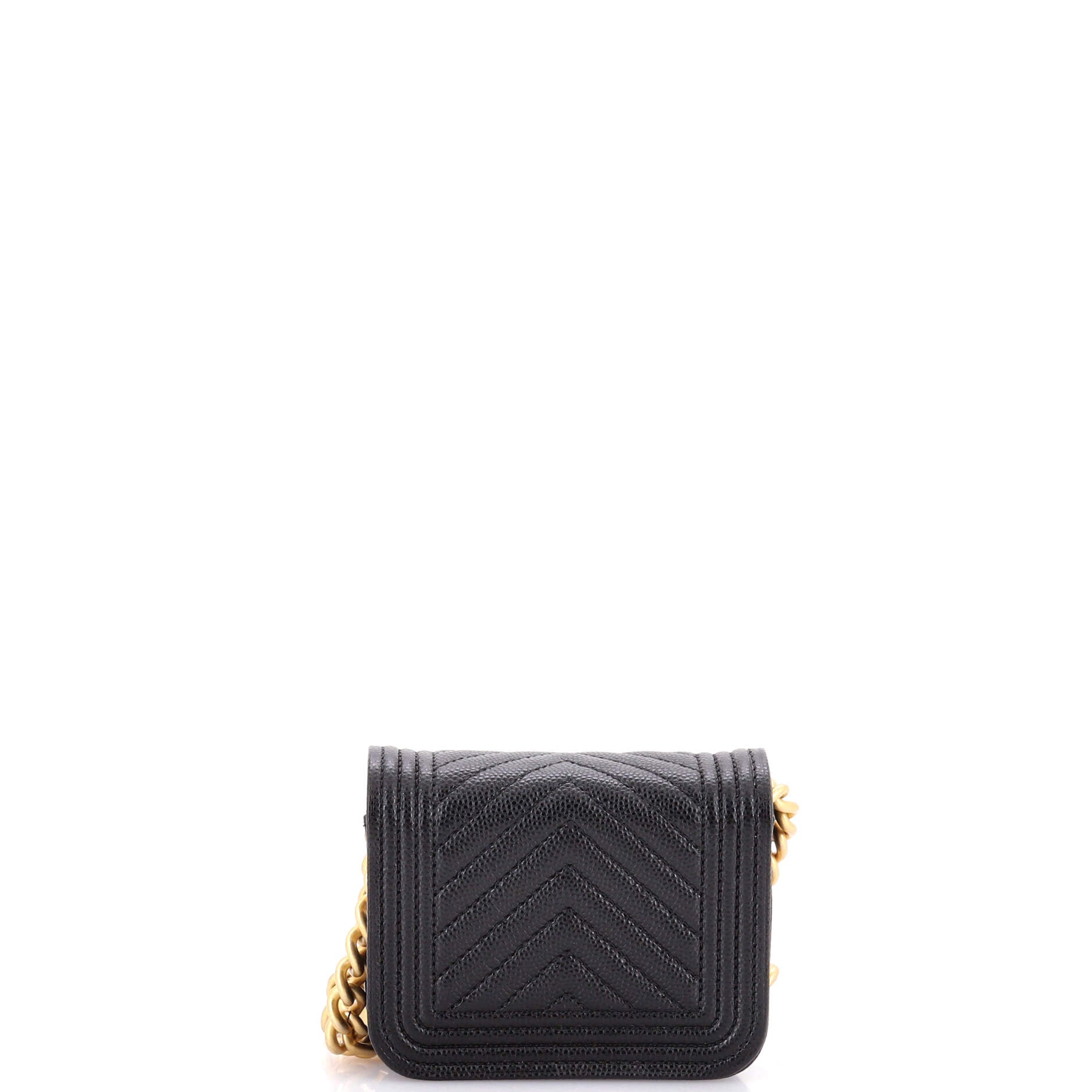 Boy Flap Chain Belt Bag Chevron Caviar