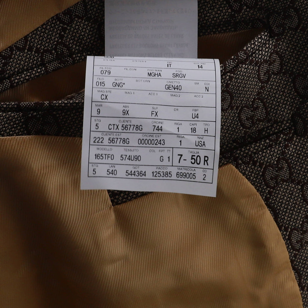Men's Three Pocket Single Breasted Blazer GG Cotton and Wool