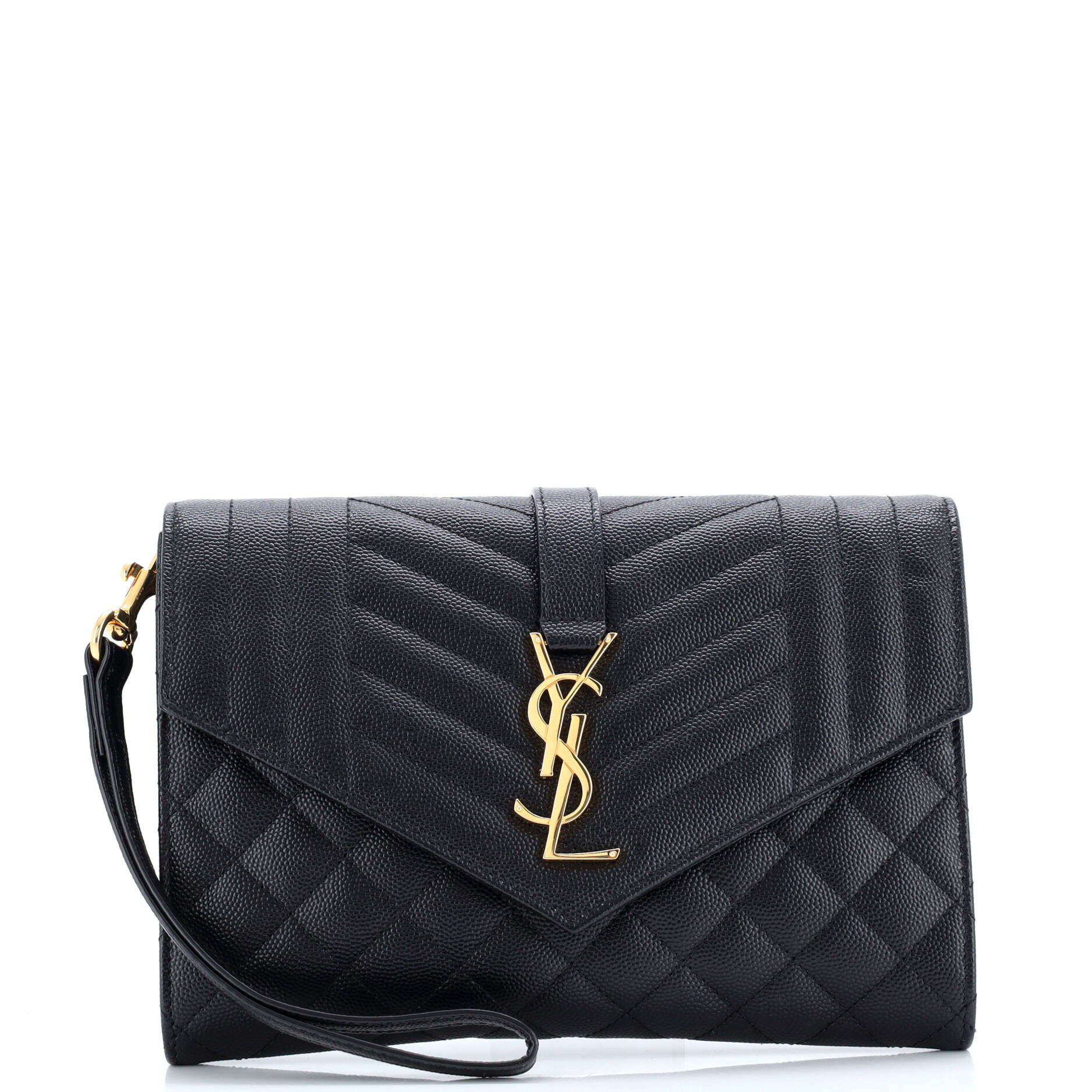 Classic Monogram Envelope Wristlet Clutch Mixed Matelasse Leather