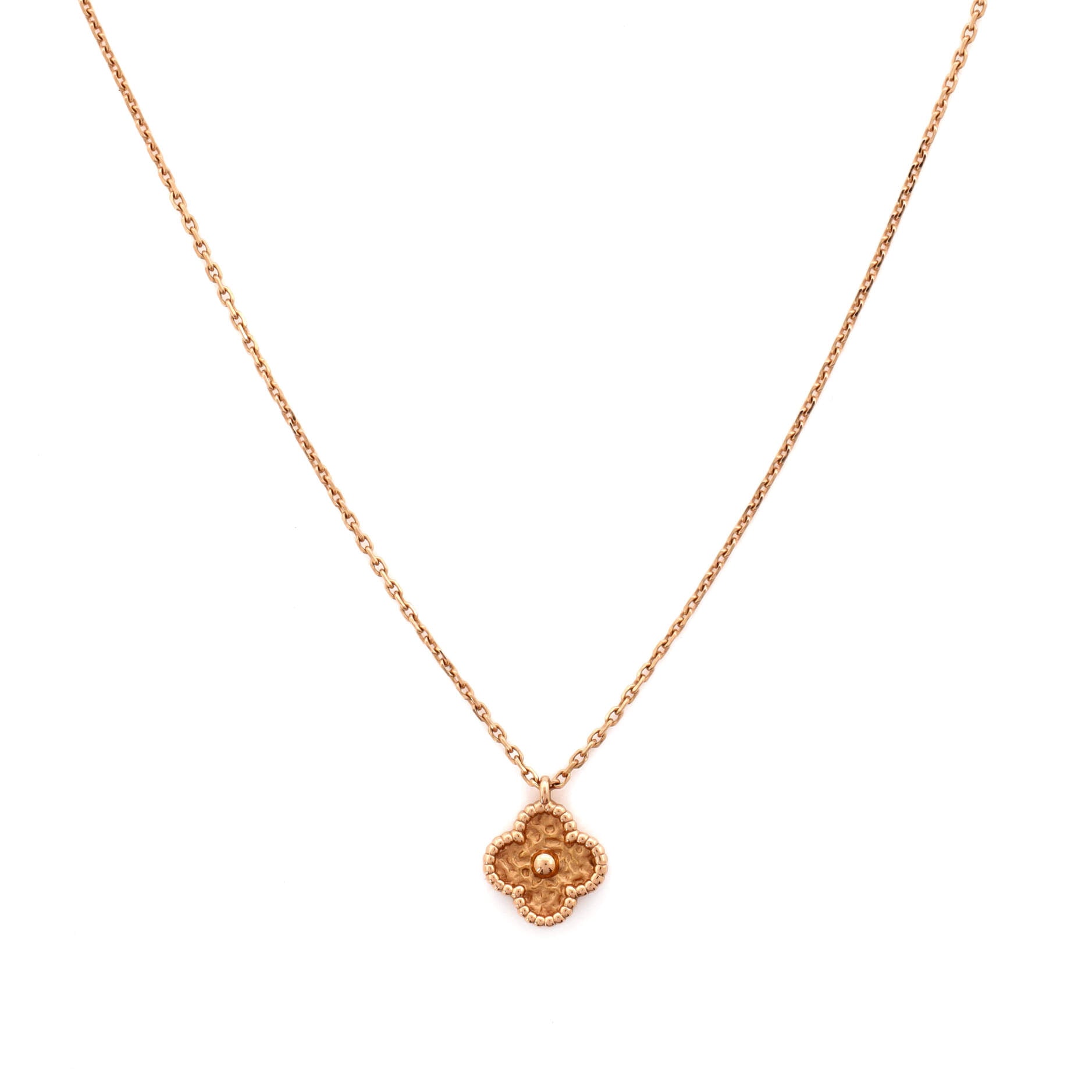 Sweet Alhambra Pendant Necklace 18K Rose Gold