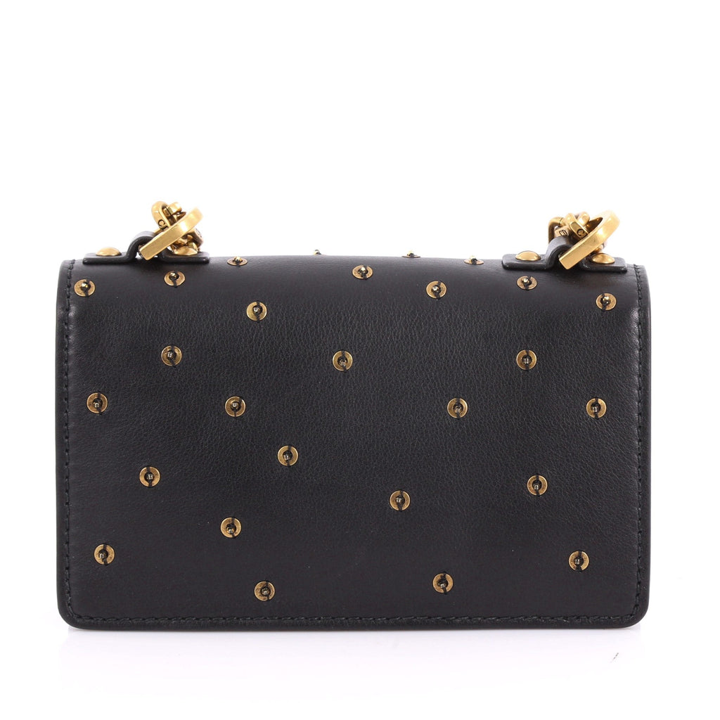 J'adior Chain Flap Bag Embellished Leather Mini