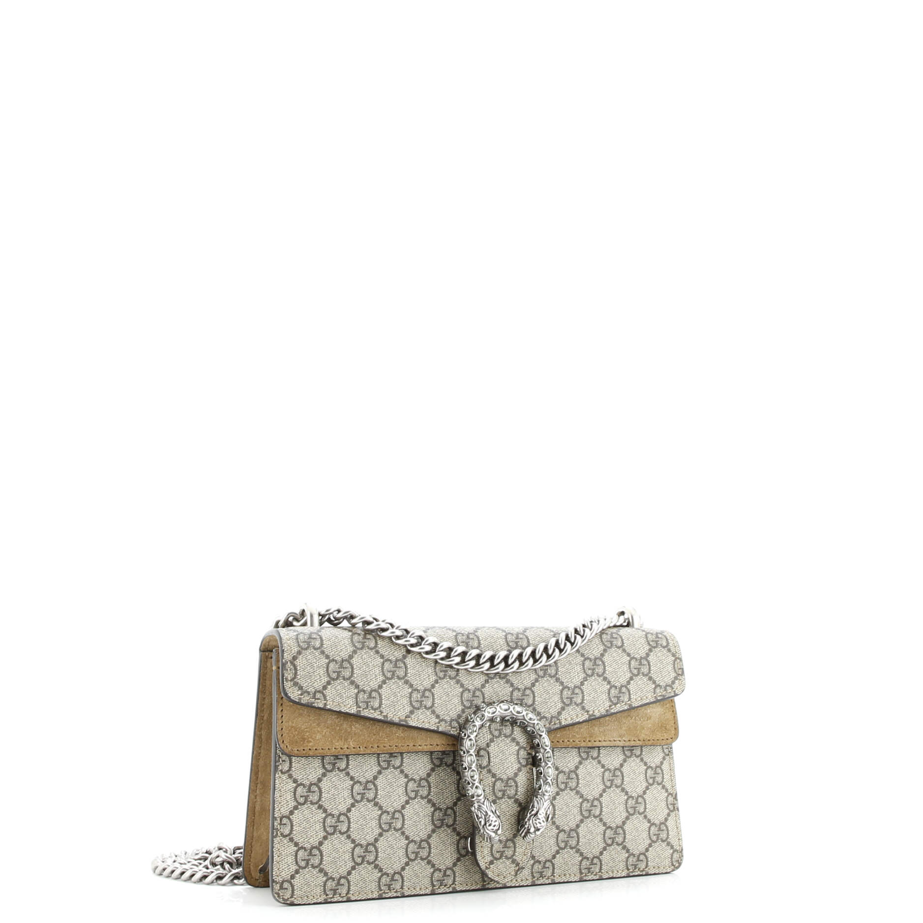 Dionysus Bag GG Coated Canvas with Crystal Embellished Metal Small