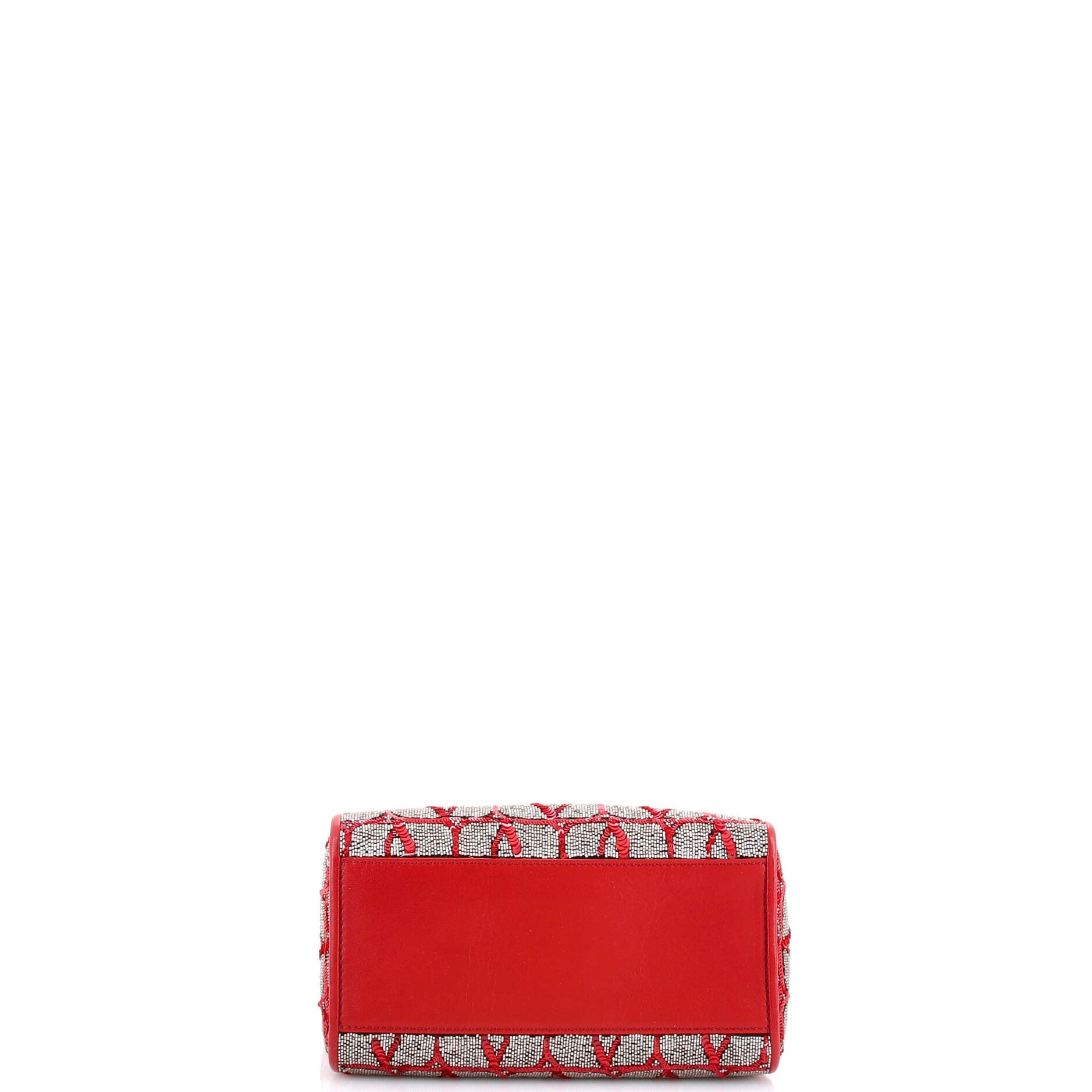 Le Troisieme Tote Beaded Iconograph Fabric with Leather Mini