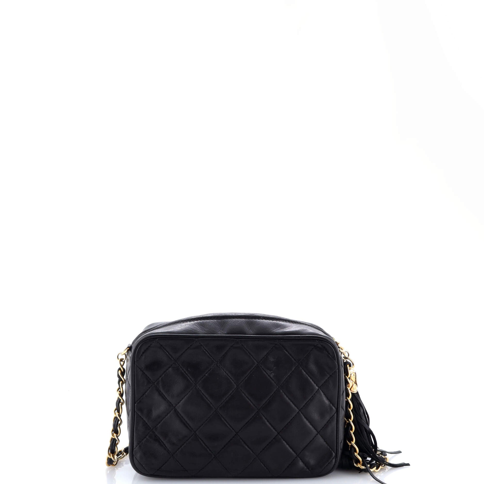 Vintage Diamond CC Camera Bag Quilted Leather Small