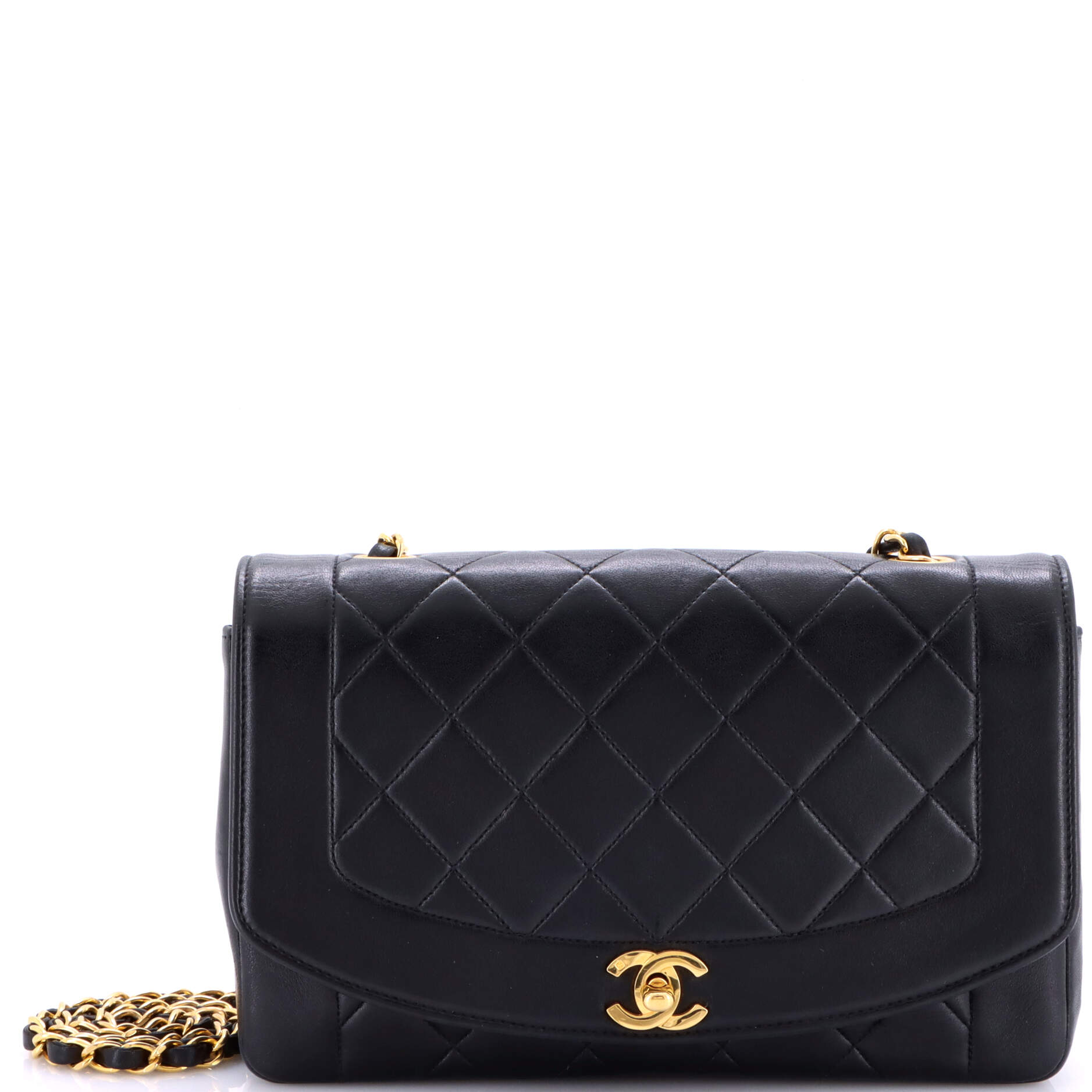 Vintage Diana Flap Bag Quilted Lambskin Medium