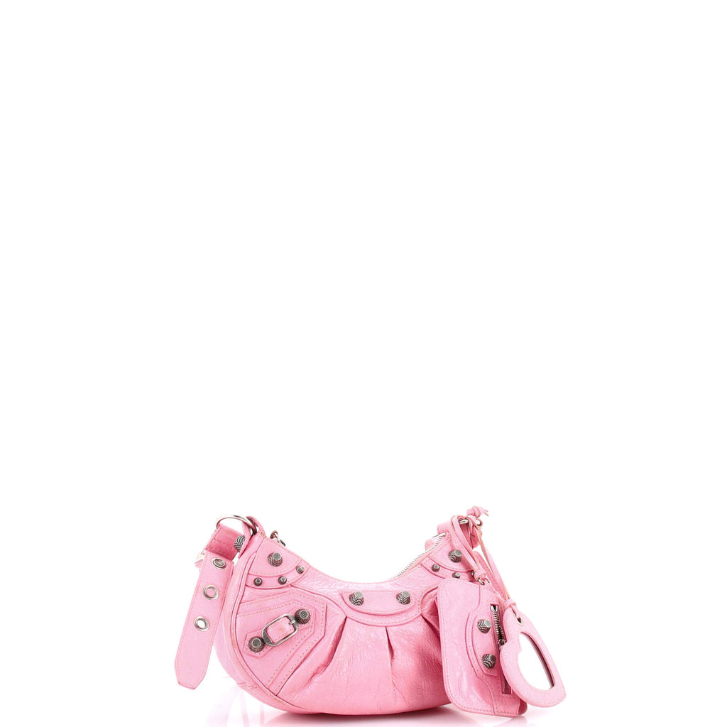 Le Cagole Giant Studs Shoulder Bag Leather XS