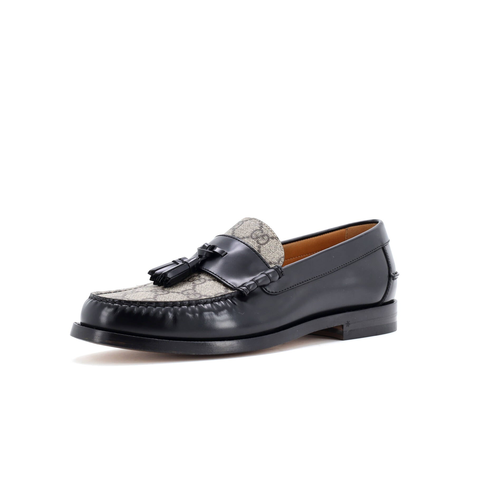 Men's Kaveh Tassel Loafers Leather with GG Coated Canvas