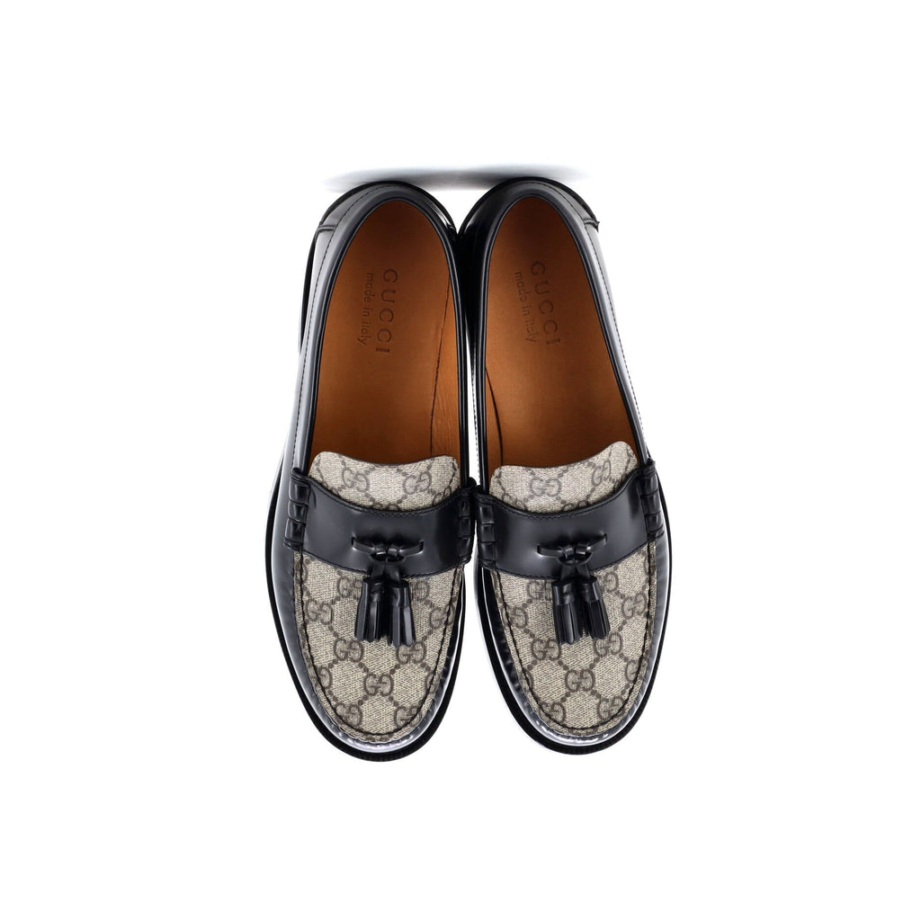 Men's Kaveh Tassel Loafers Leather with GG Coated Canvas