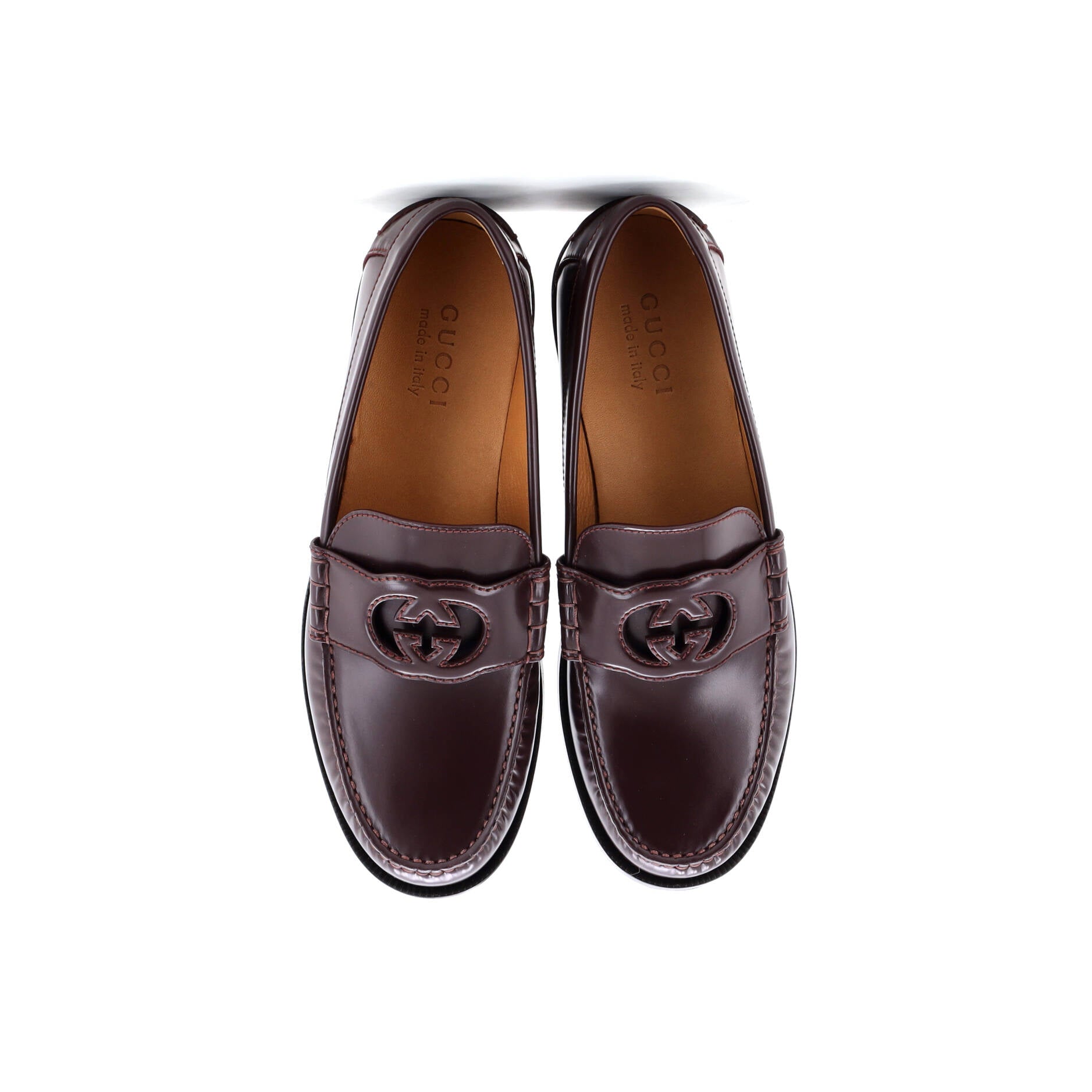 Women's Interlocking G Cutout Loafers Leather