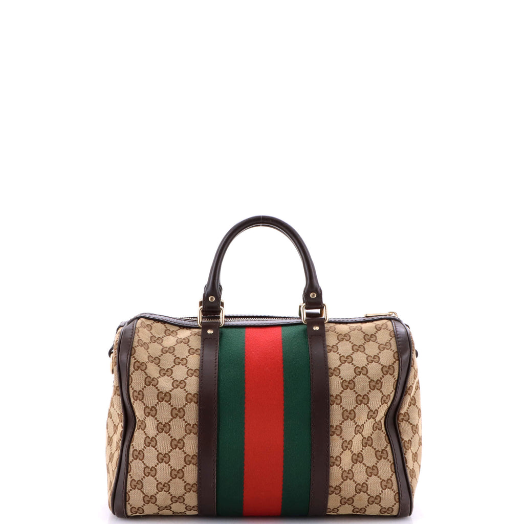 Vintage Web Boston Bag GG Canvas Medium