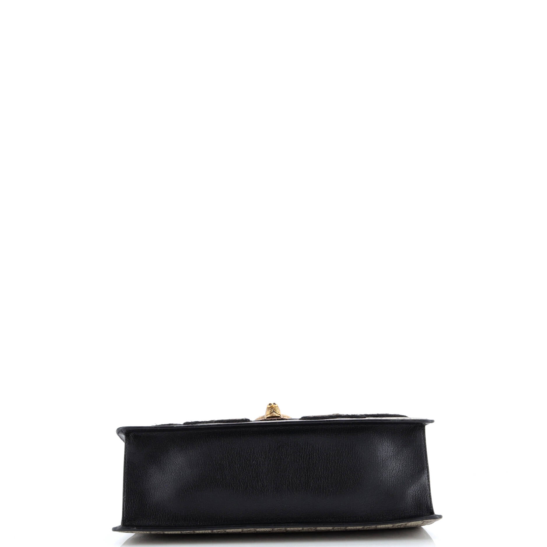 Broche Top Handle Bag Embroidered GG Coated Canvas and Leather Medium