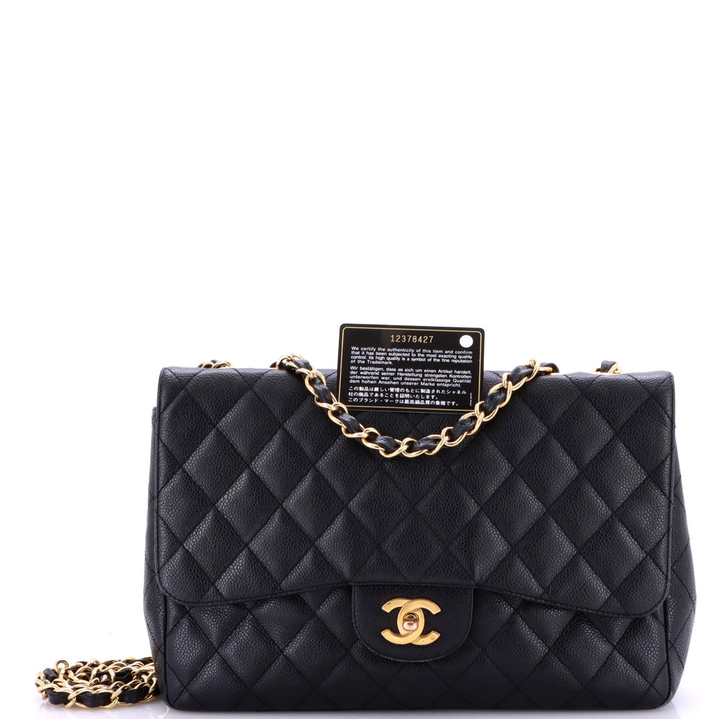 Classic Double Flap Bag Quilted Caviar Jumbo