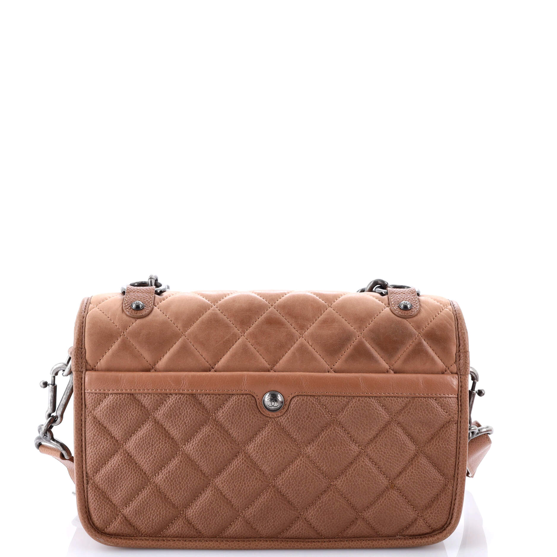 Daily Carry Messenger Bag Quilted Iridescent Calfskin and Caviar Medium