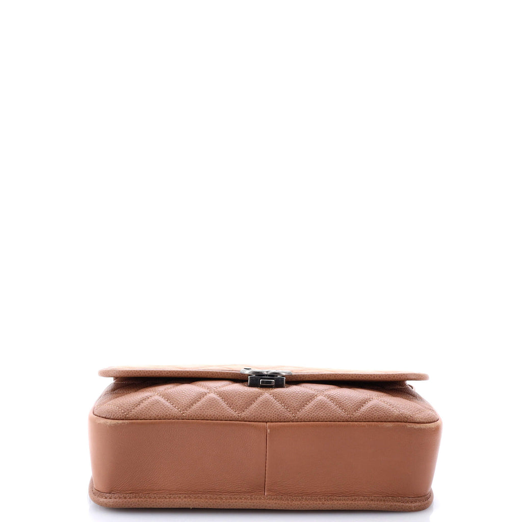 Daily Carry Messenger Bag Quilted Iridescent Calfskin and Caviar Medium
