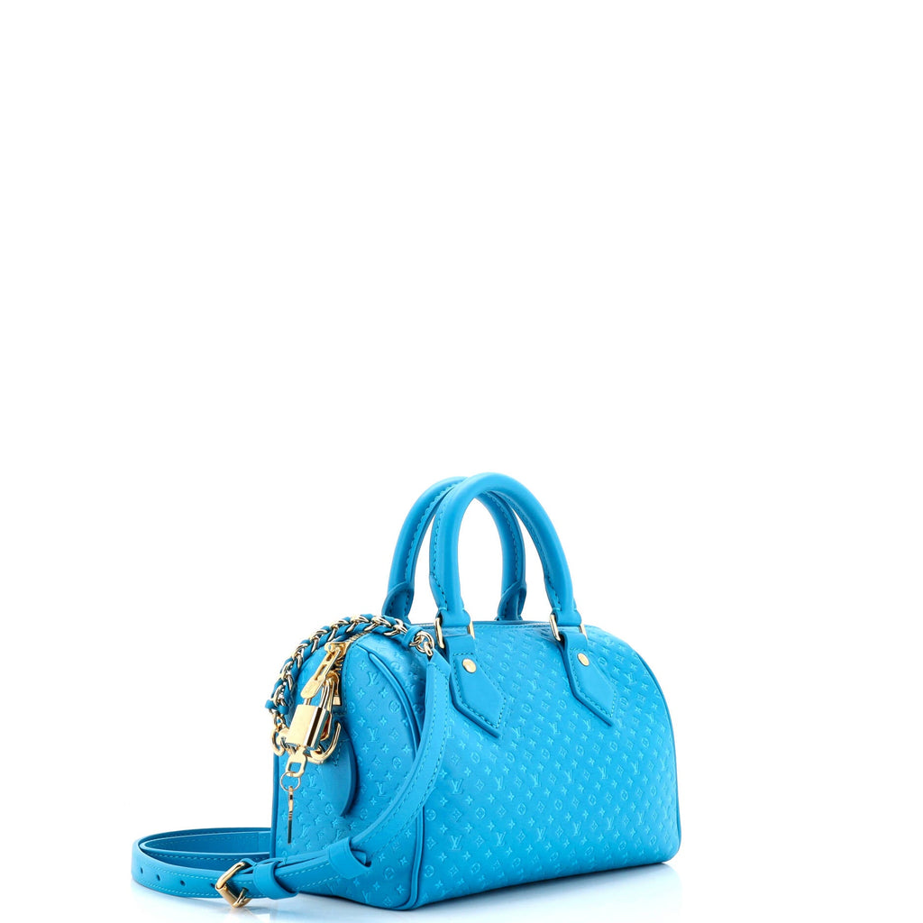 Speedy Bandouliere Bag Nanogram Embossed Leather 20