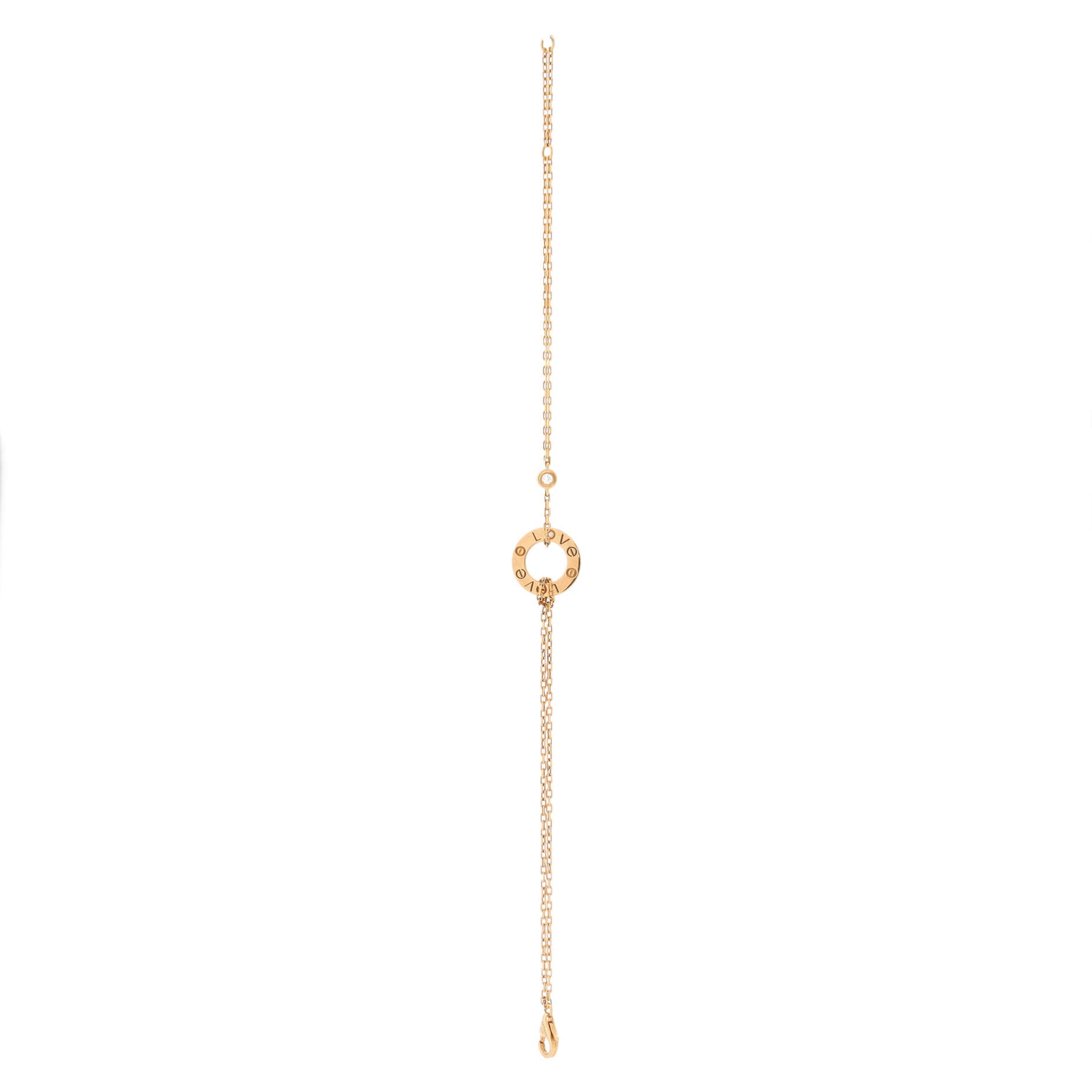2 Diamonds Love Bracelet 18K Yellow Gold with Diamonds