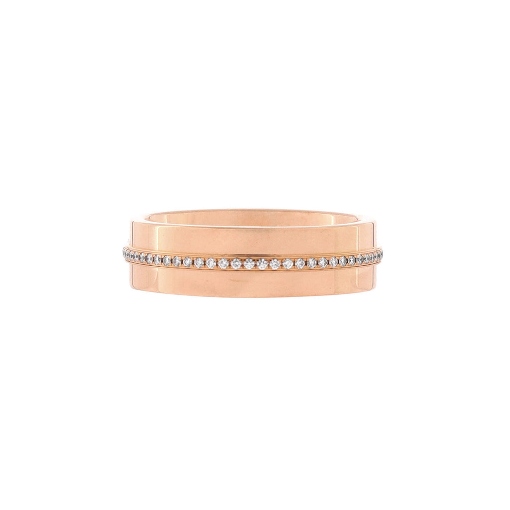 T Two Ring 18K Rose Gold and Diamonds Wide