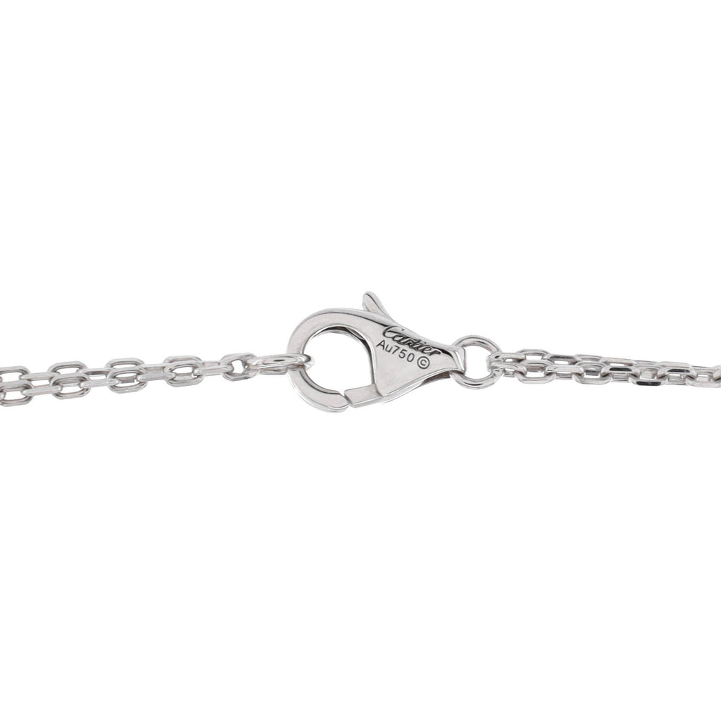 Love 3 Ring Pendant Necklace 18K White Gold and Ceramic with Diamonds
