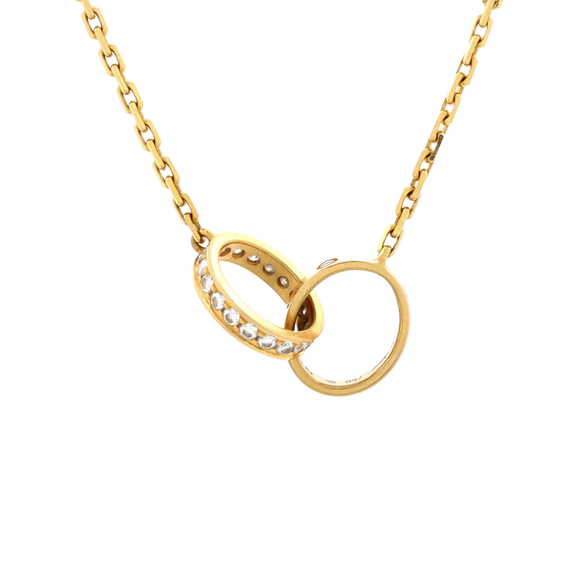 Love Interlocking Necklace 18K Yellow Gold and Diamonds