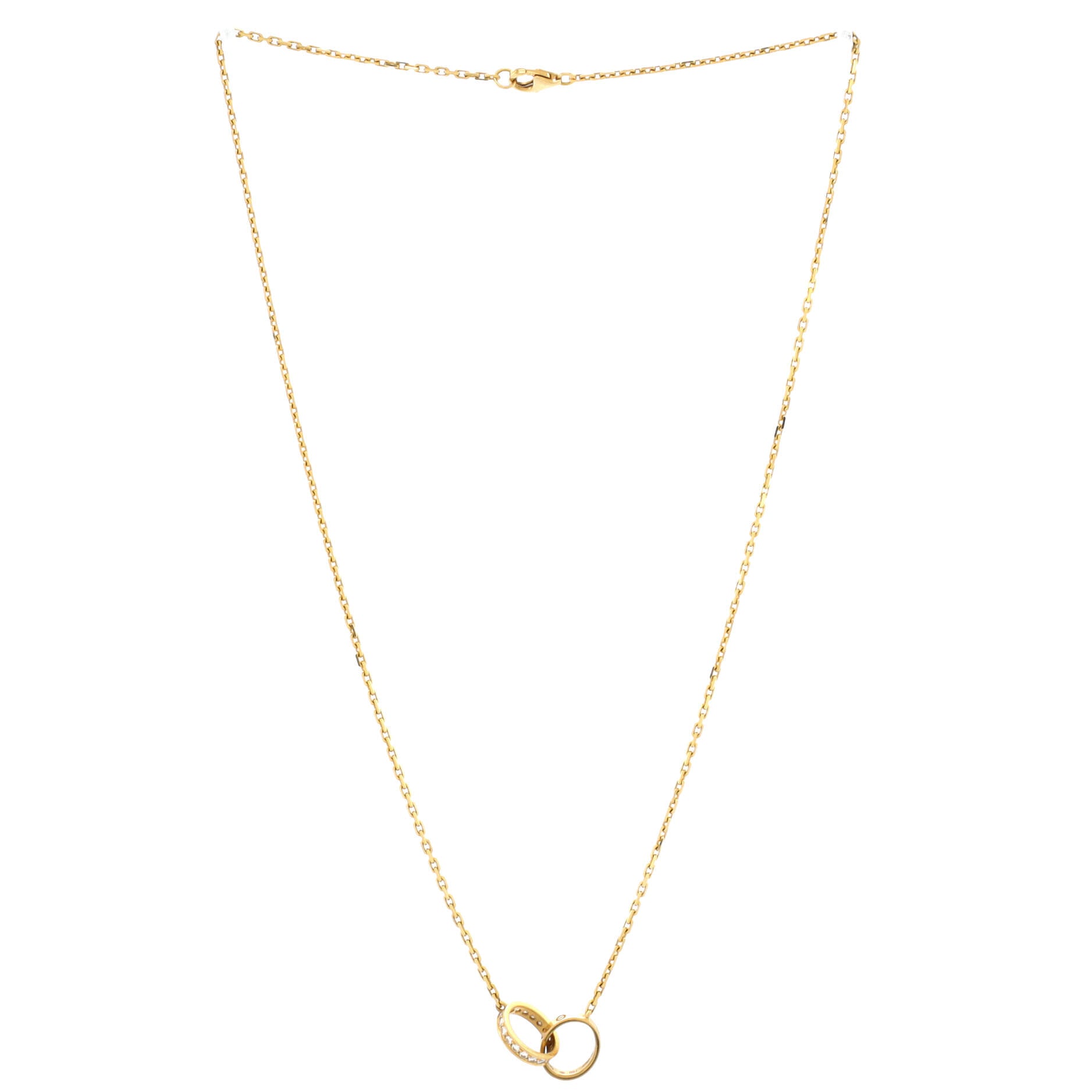 Love Interlocking Necklace 18K Yellow Gold and Diamonds