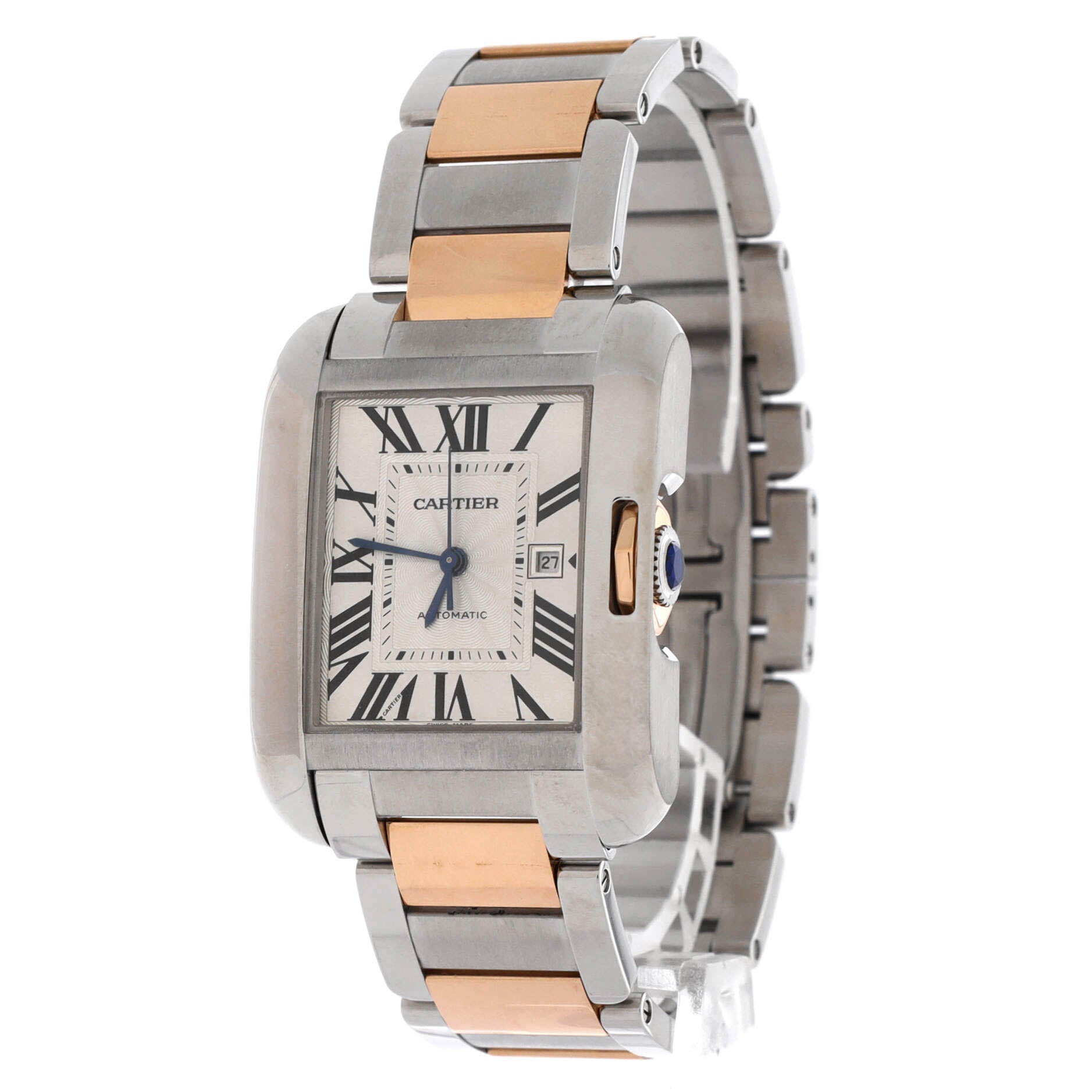 Tank Anglaise Automatic Watch Stainless Steel and Rose Gold 30