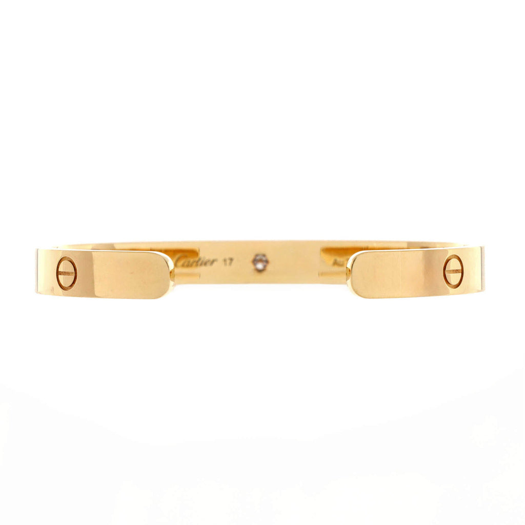 Love 1 Diamond Cuff Bracelet 18K Yellow Gold with Diamond