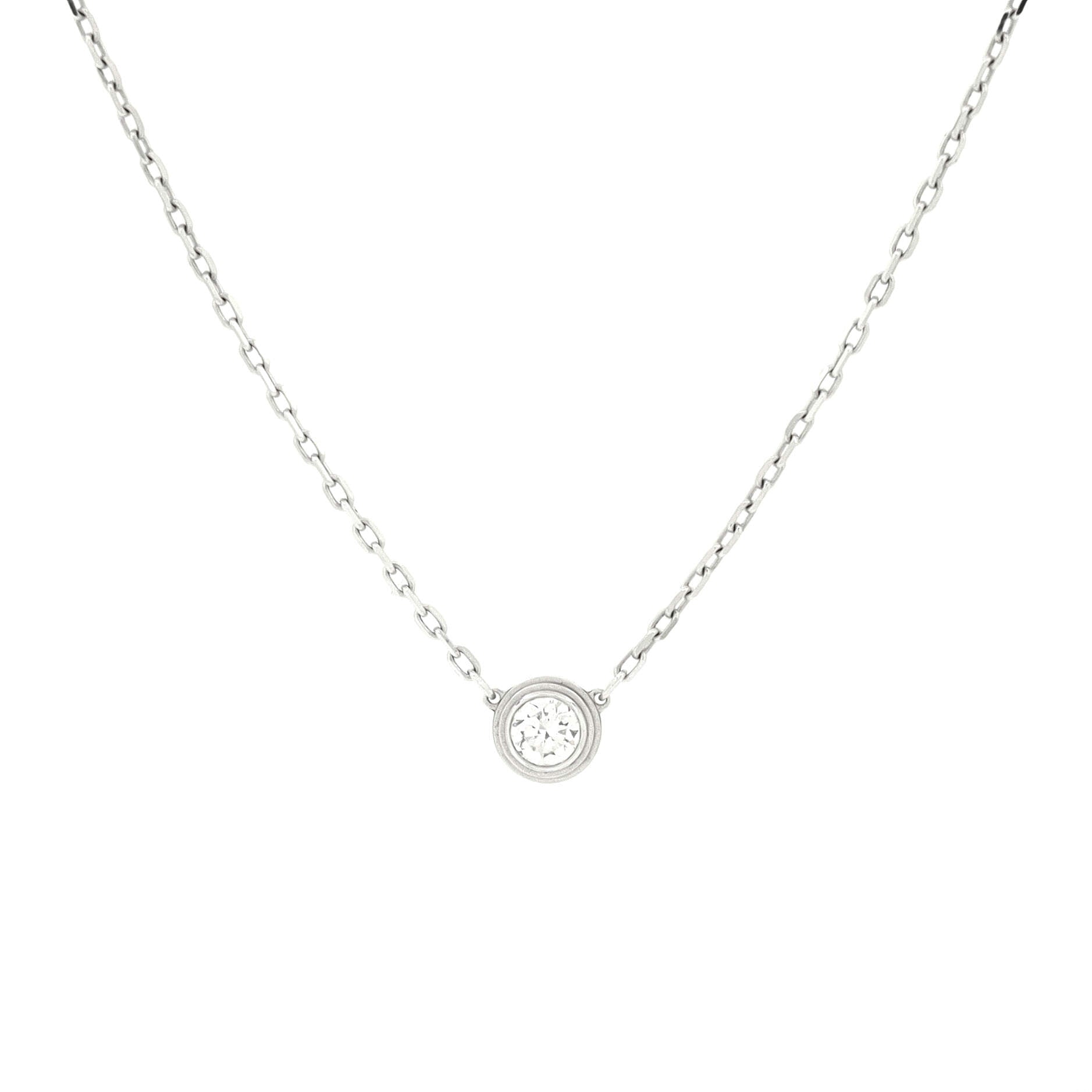 Cartier D'Amour Pendant Necklace 18K White Gold with Diamond Large