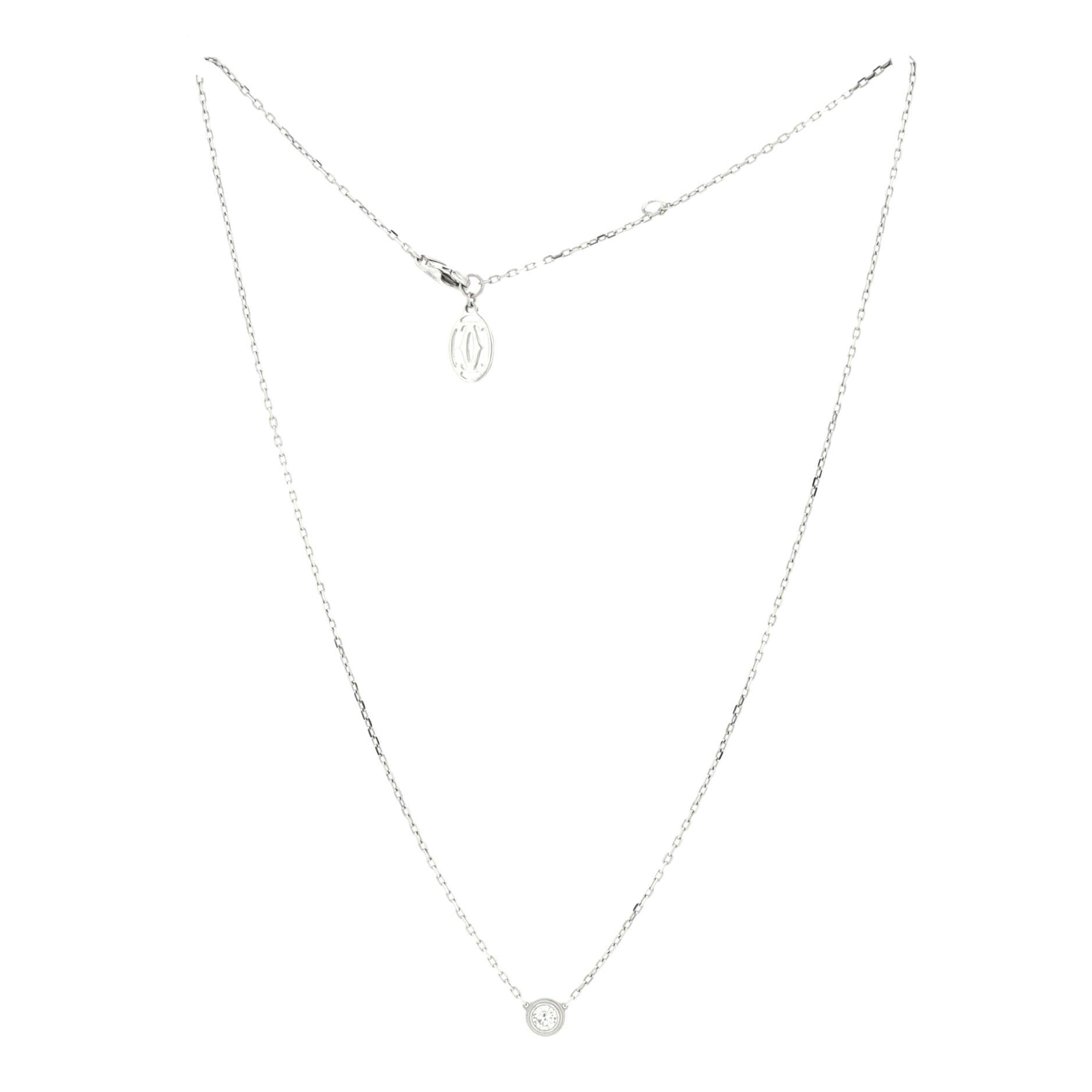 Cartier D'Amour Pendant Necklace 18K White Gold with Diamond Large