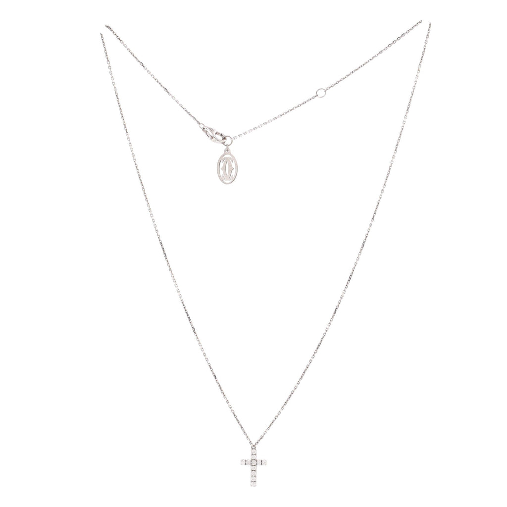Cross Pendant Necklace 18K White Gold with Diamonds