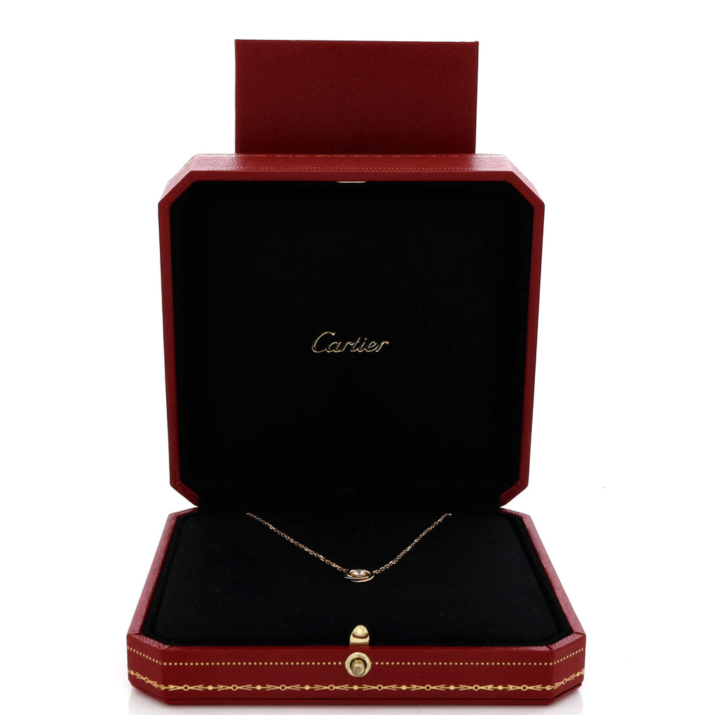 Trinity Diamond Pendant Necklace 18K Tricolor Gold and Diamond