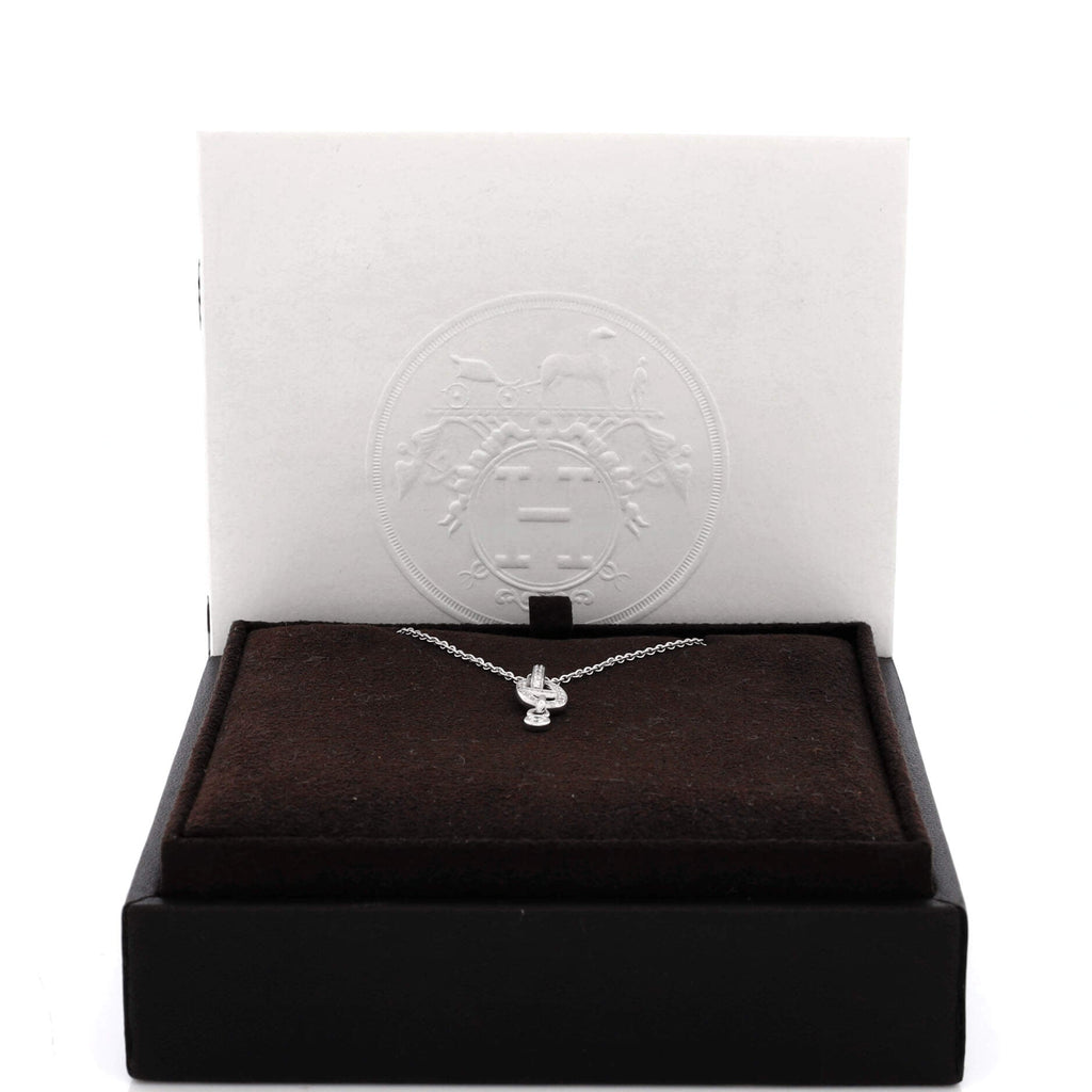 Chaine d'Ancre Enchainee Pendant Necklace 18K White Gold and Pave Diamonds PM