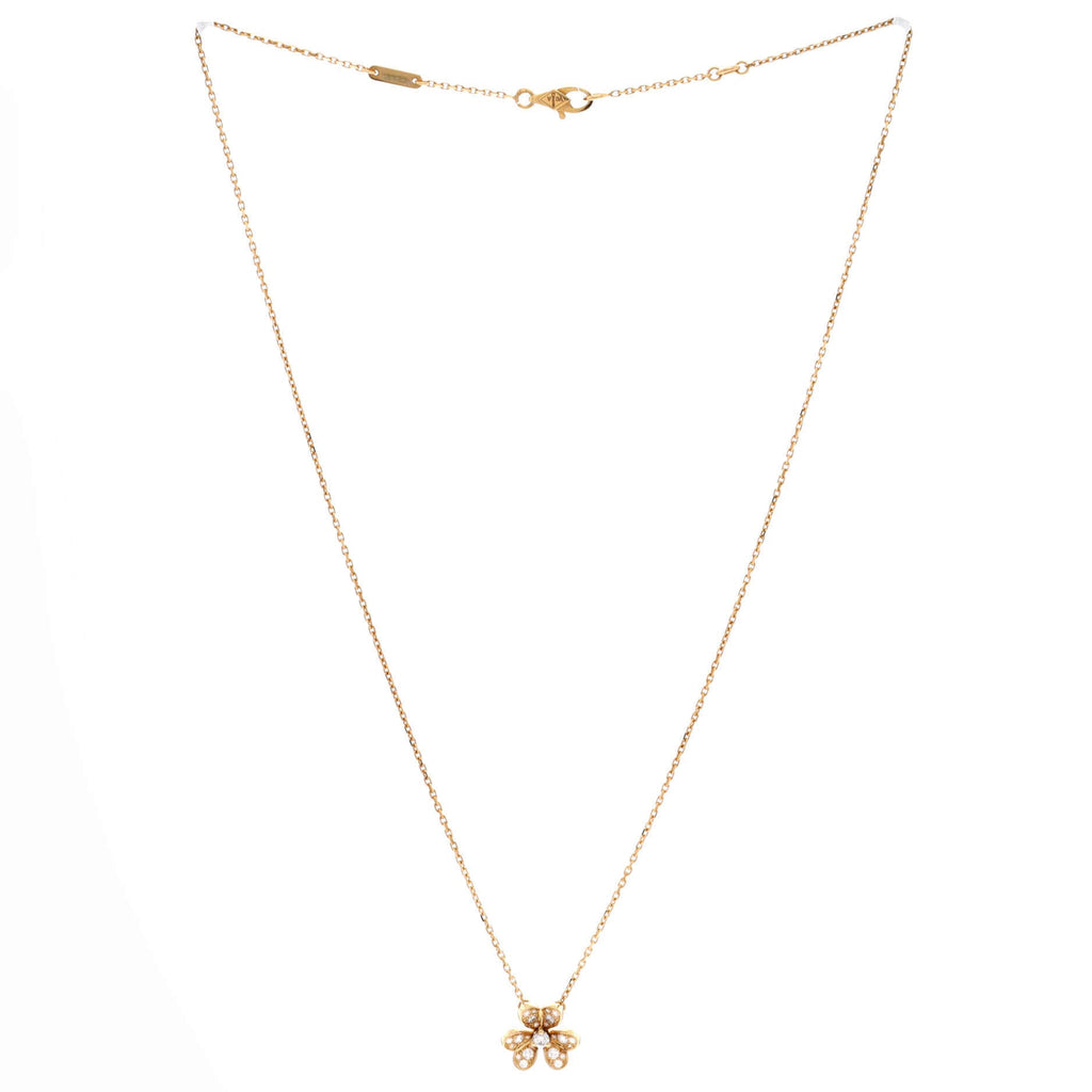 Frivole Pendant Necklace 18K Yellow Gold with Pave Diamonds Mini