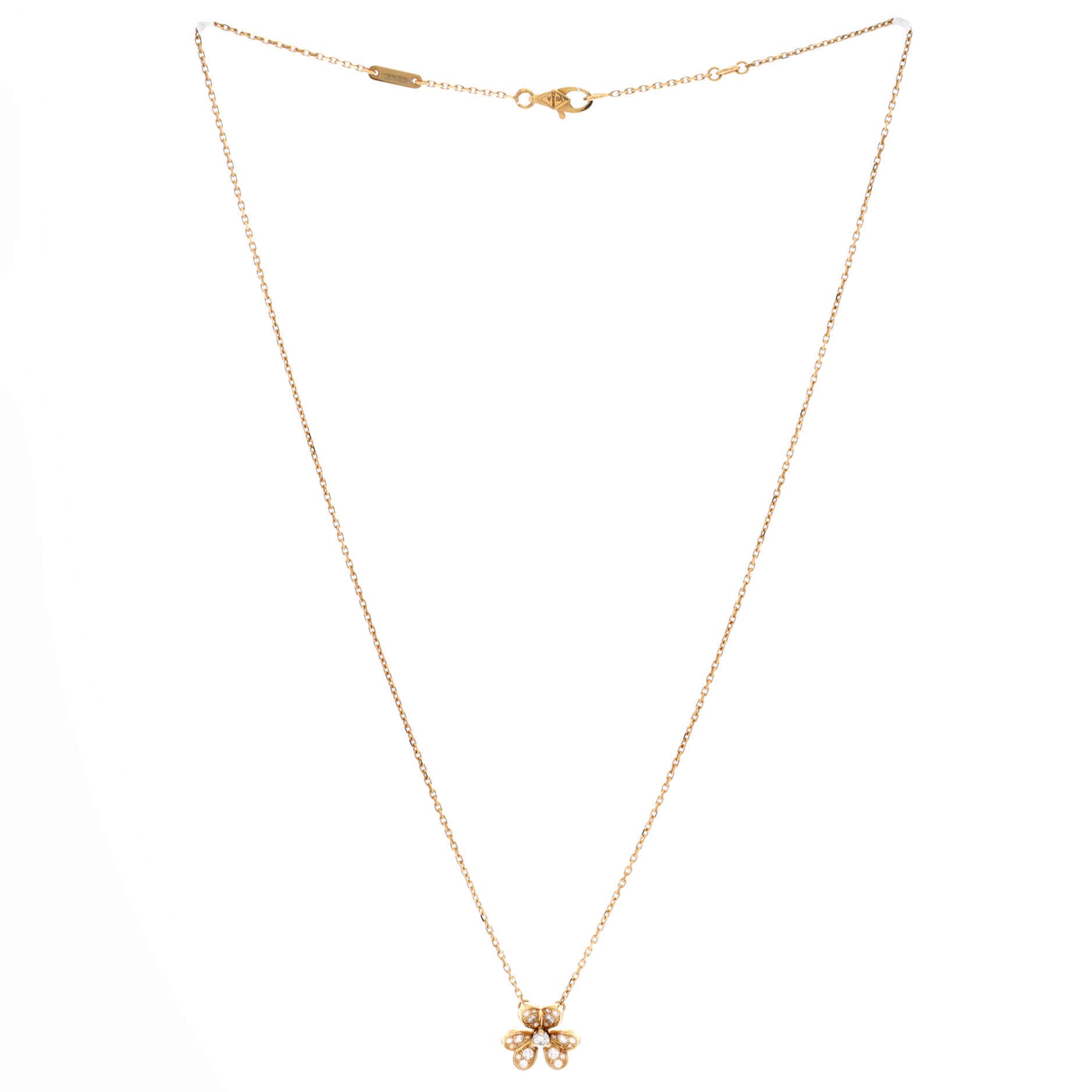 Frivole Pendant Necklace 18K Yellow Gold with Pave Diamonds Mini