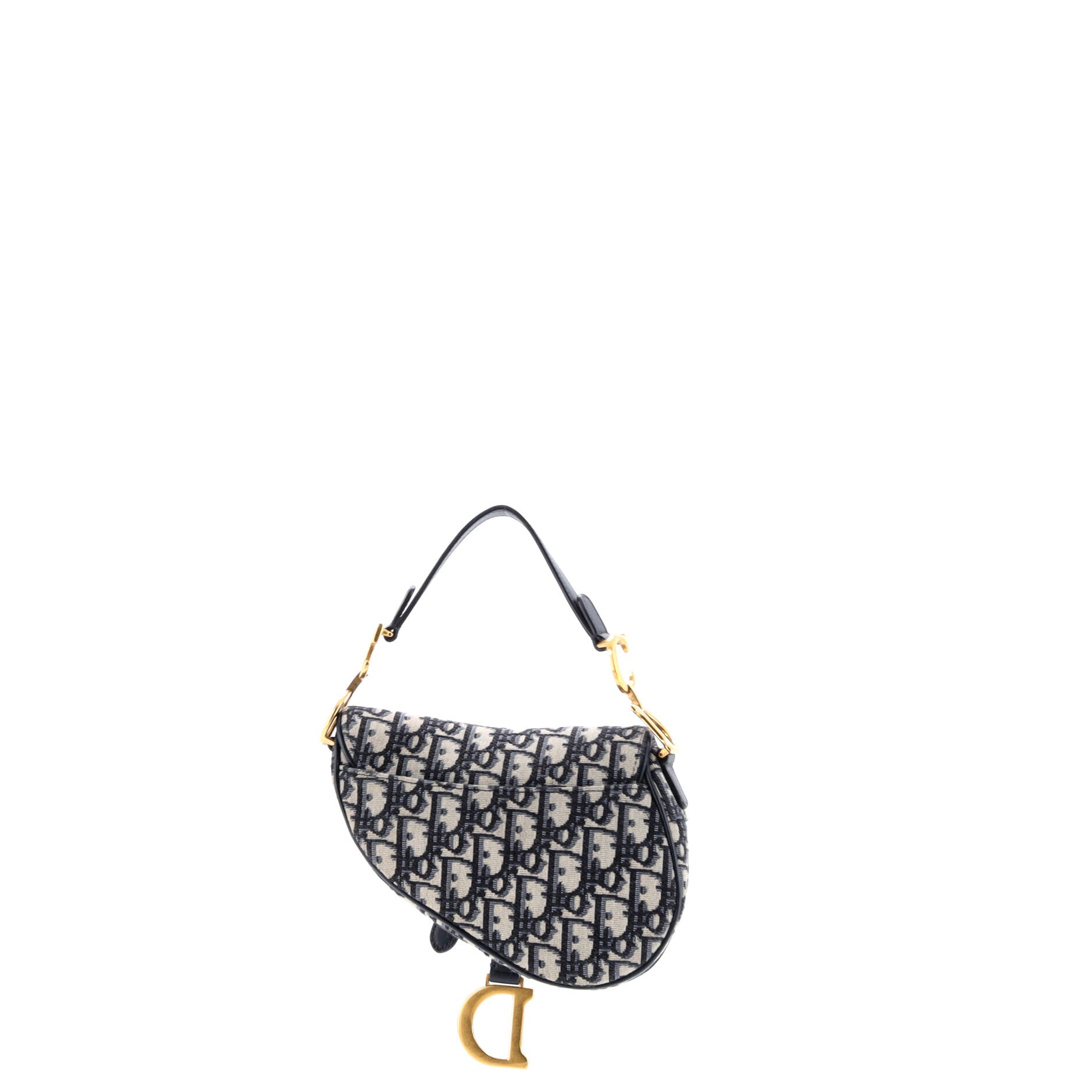 Saddle Handbag with Strap Oblique Canvas Mini