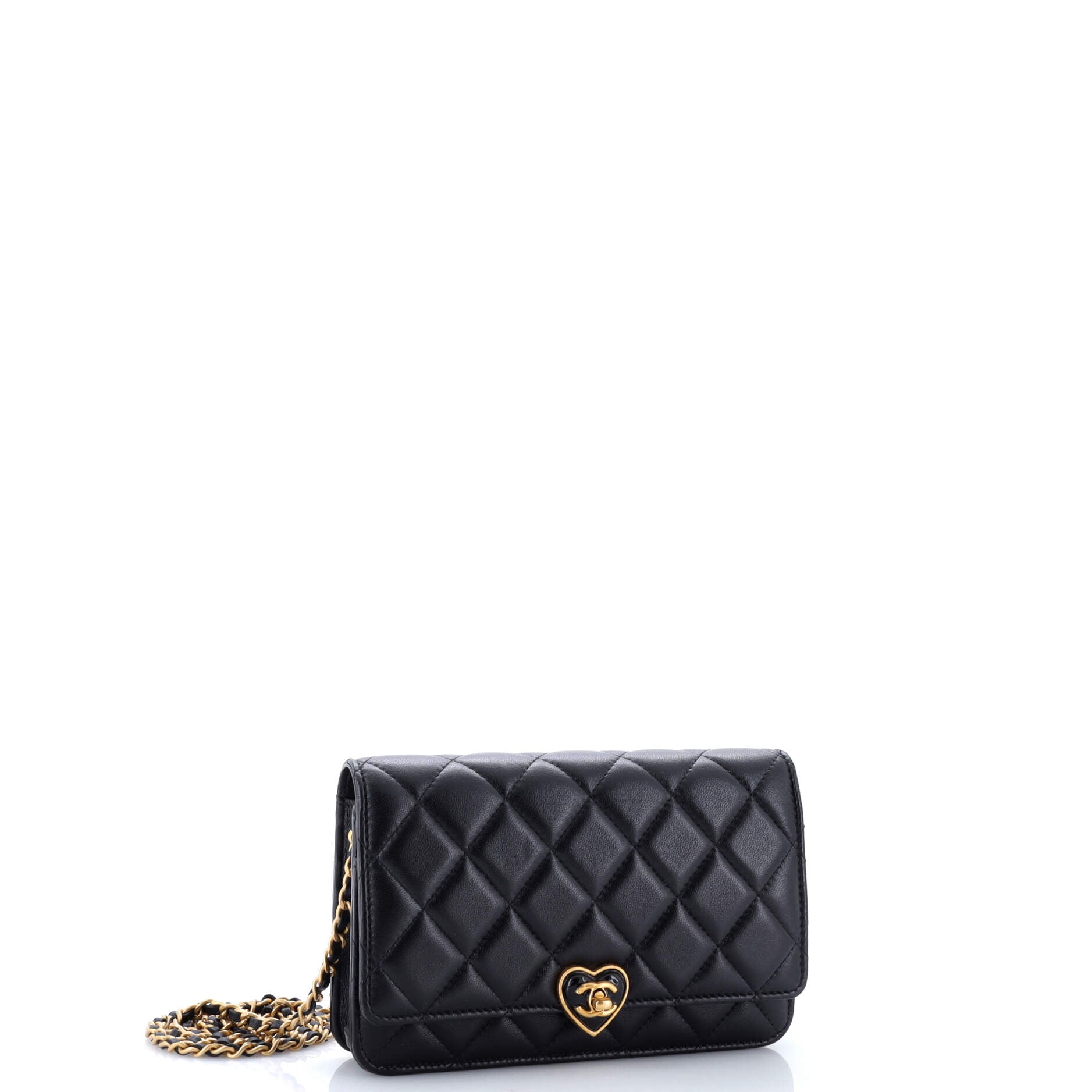Coco Love CC Heart Wallet on Chain Quilted Lambskin
