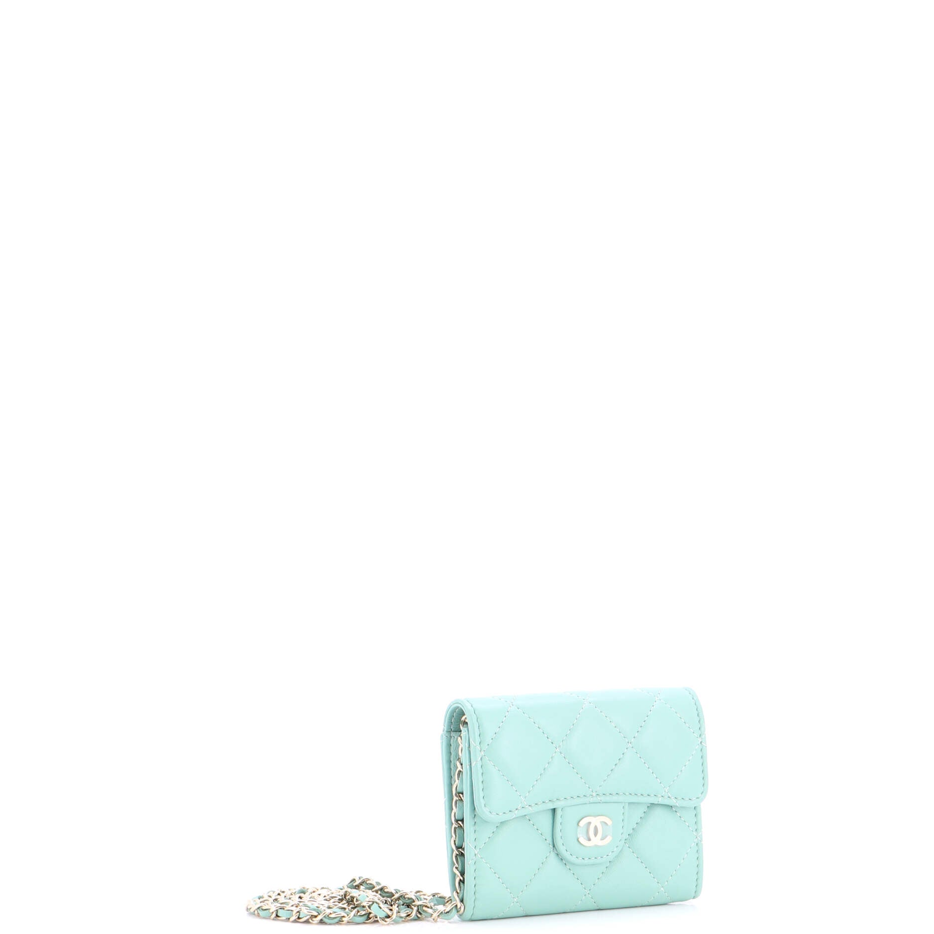 Classic Flap Card Holder on Chain Quilted Lambskin Mini
