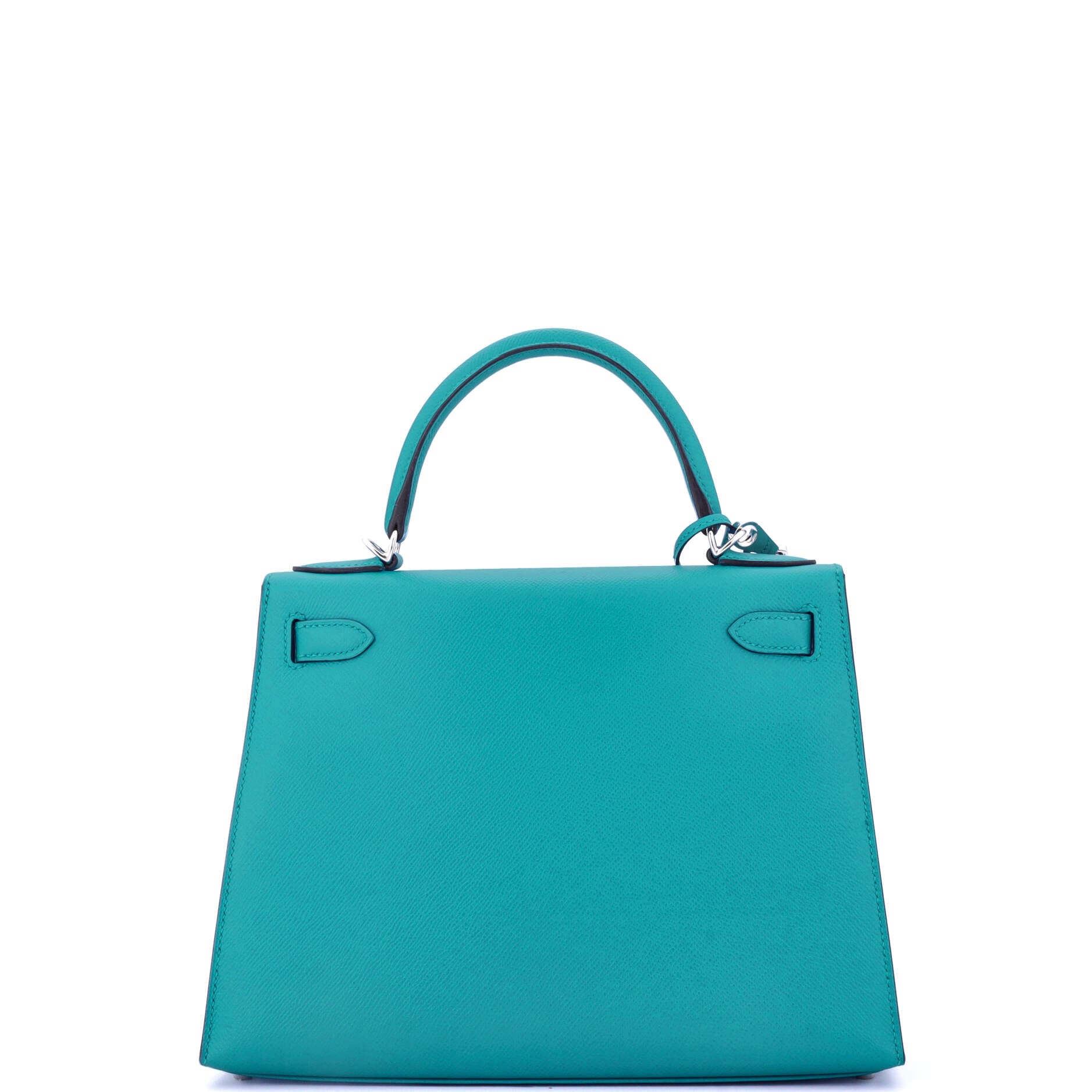 Kelly Handbag Bleu Paon Epsom with Palladium Hardware 28