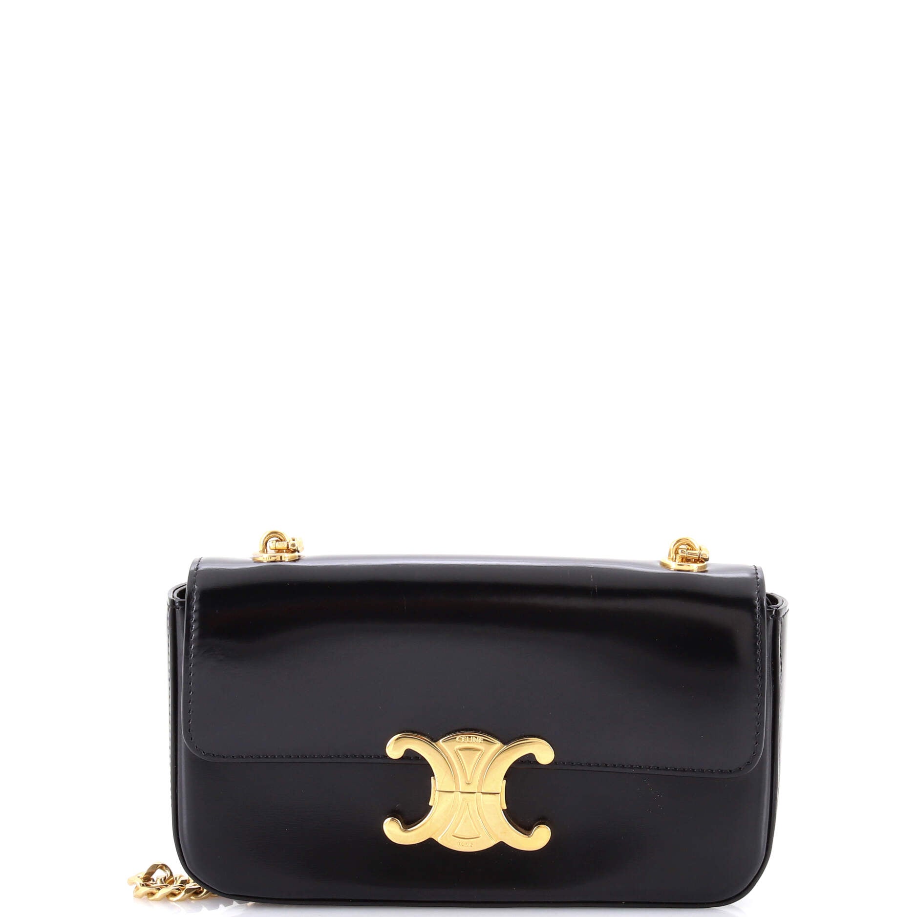 Triomphe Chain Shoulder Bag Leather Small