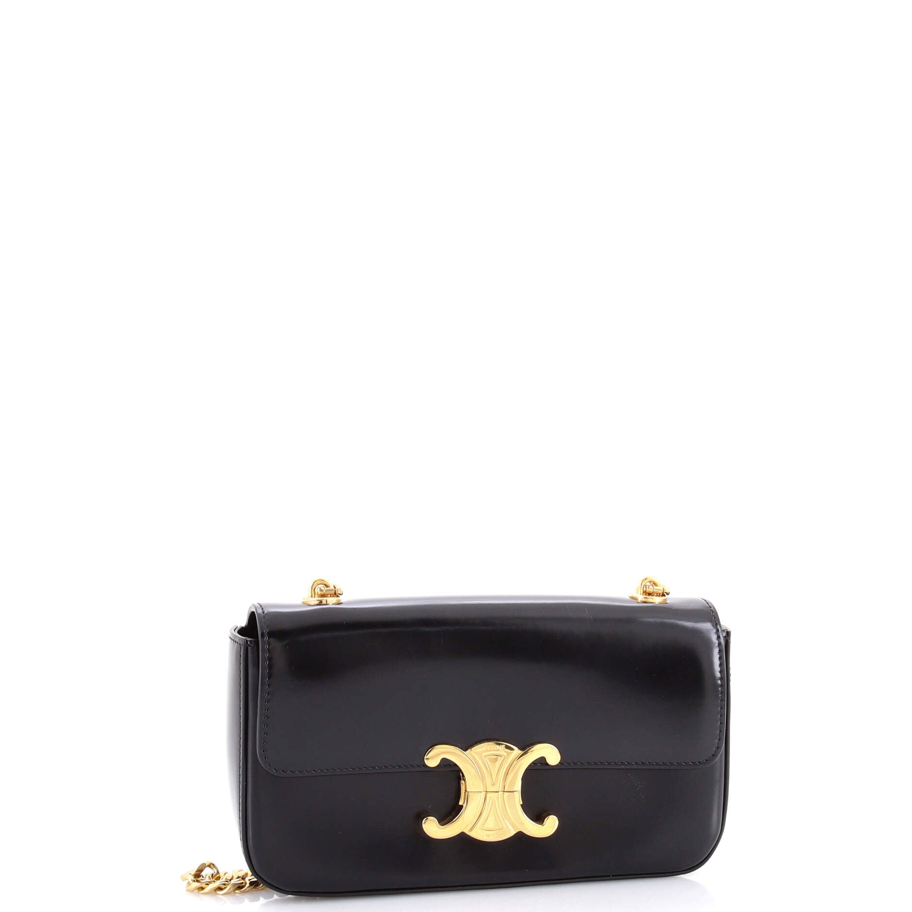 Triomphe Chain Shoulder Bag Leather Small