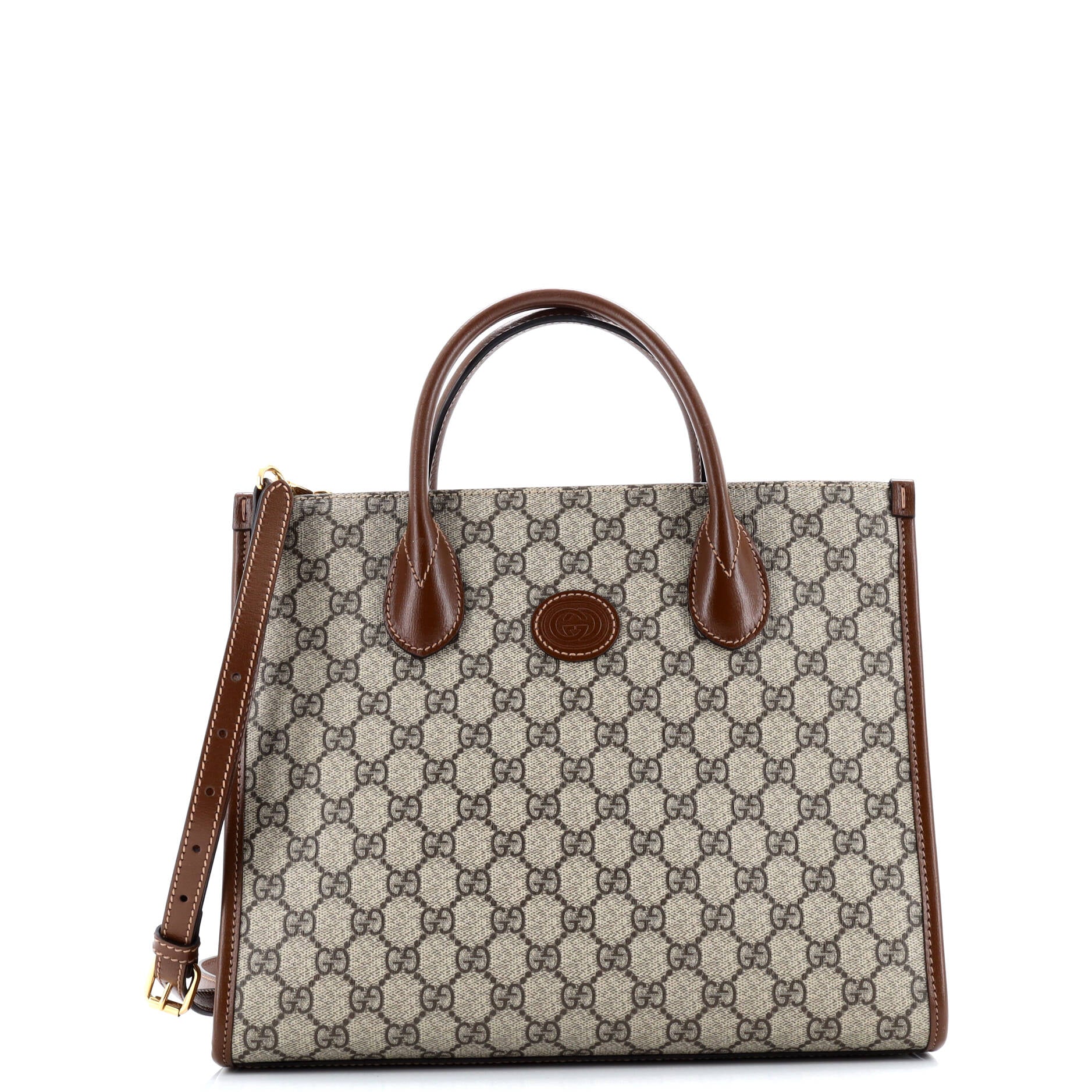 Structured Top Handle Open Tote GG Coated Canvas Small