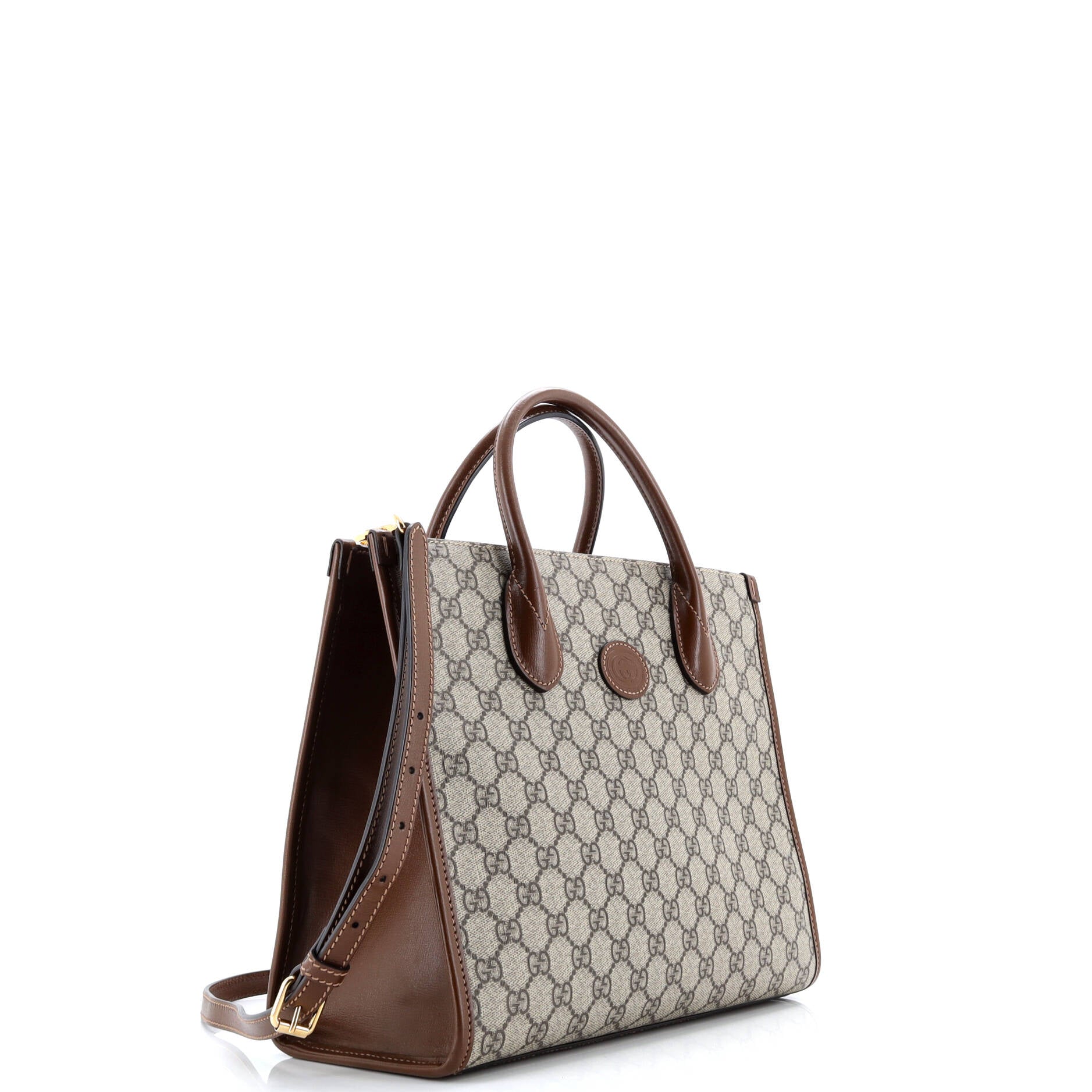 Structured Top Handle Open Tote GG Coated Canvas Small