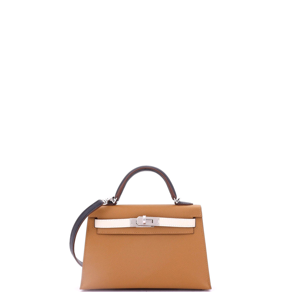 Kelly Mini II Bag Tricolor Epsom with Palladium Hardware 20