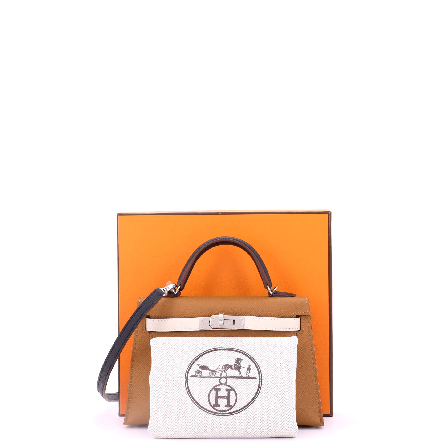 Kelly Mini II Bag Tricolor Epsom with Palladium Hardware 20