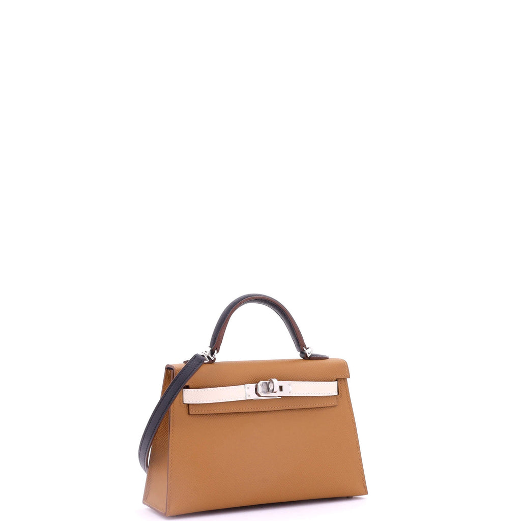 Kelly Mini II Bag Tricolor Epsom with Palladium Hardware 20