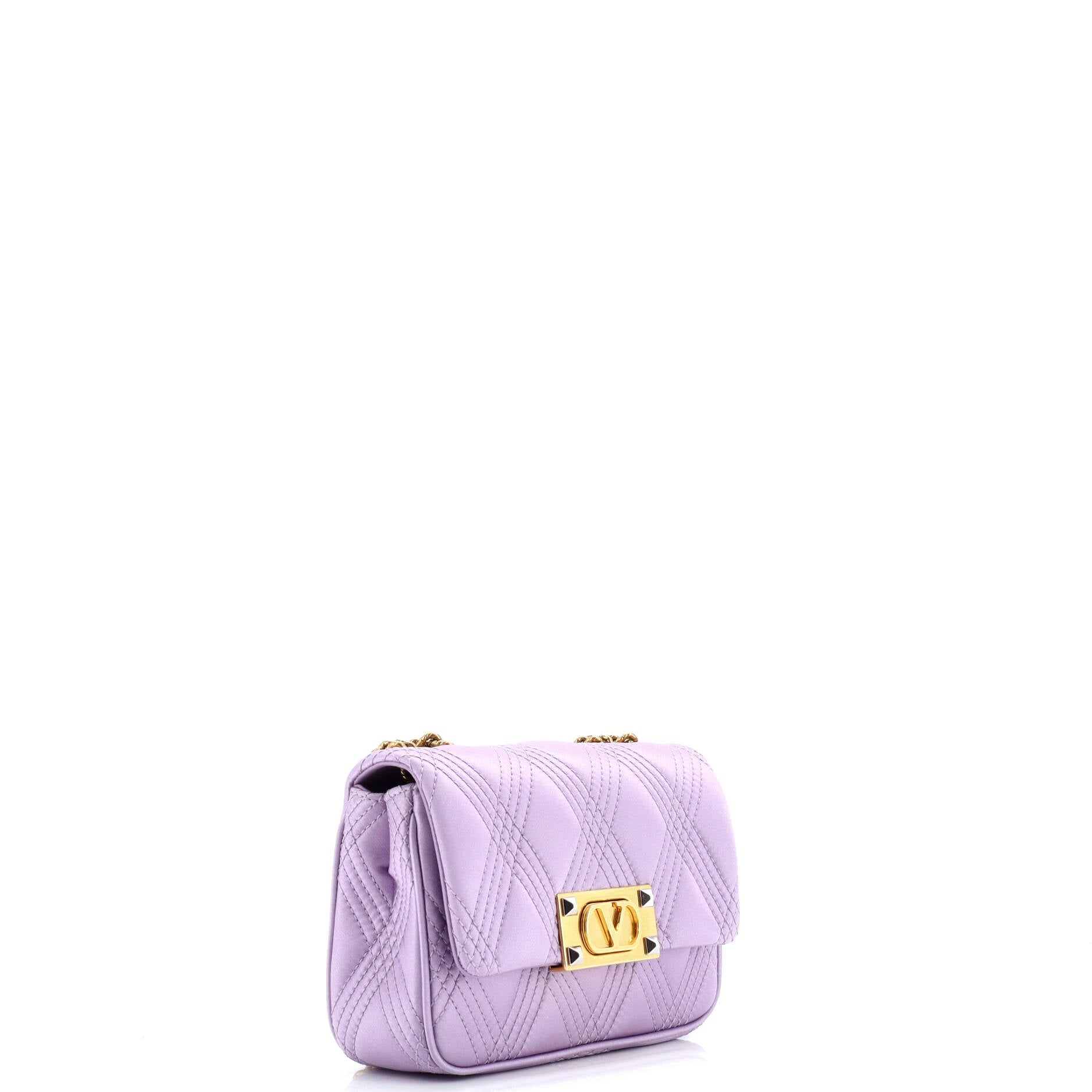 Quiltie 67 Chain Flap Bag Satin Small