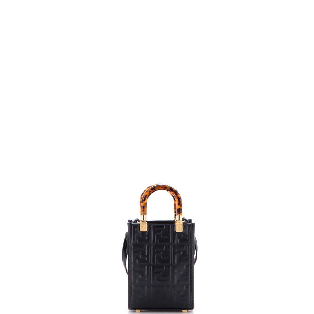 Sunshine Shopper Tote Zucca Embossed Leather Mini
