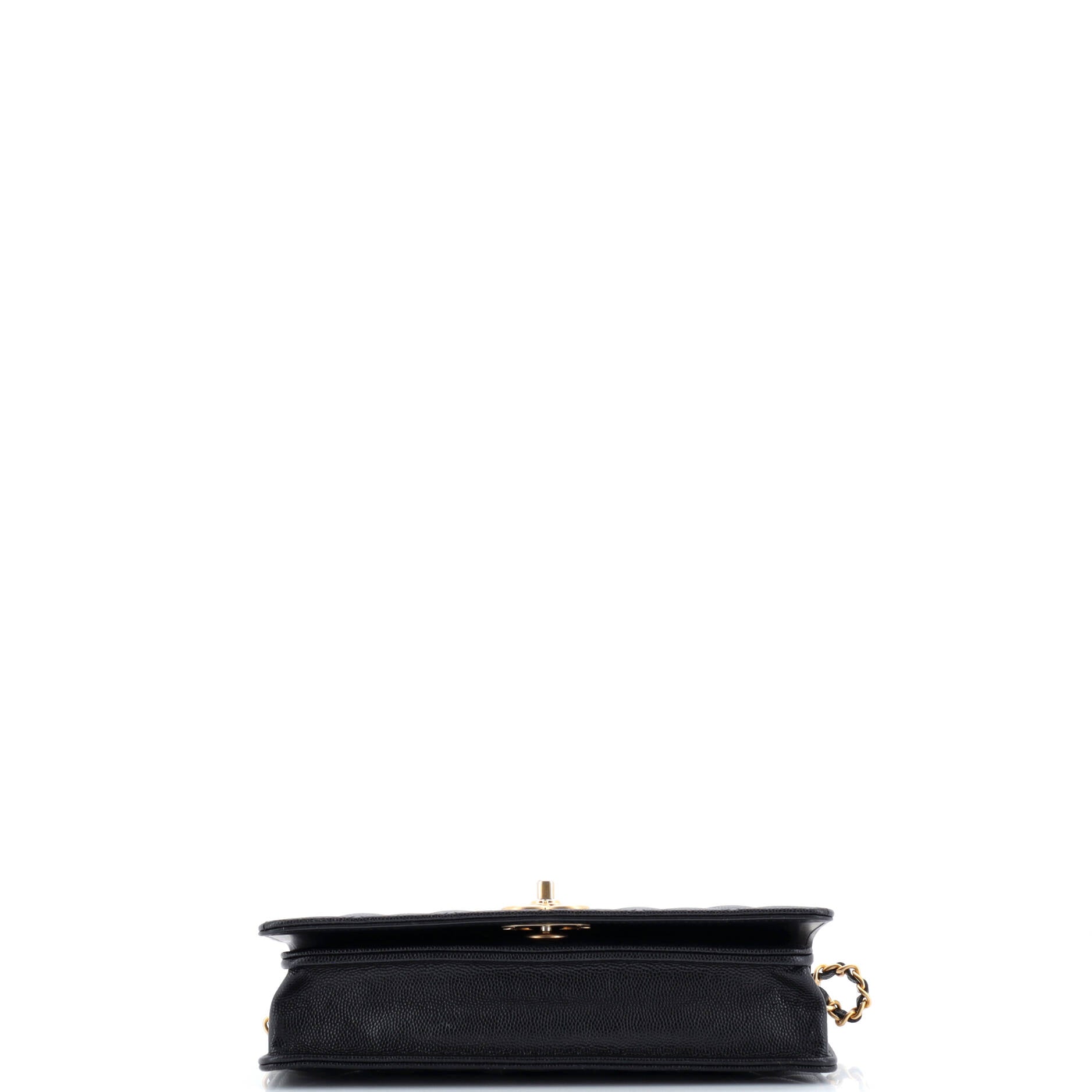 Camellia CC Flap Phone Holder with Chain Quilted Caviar