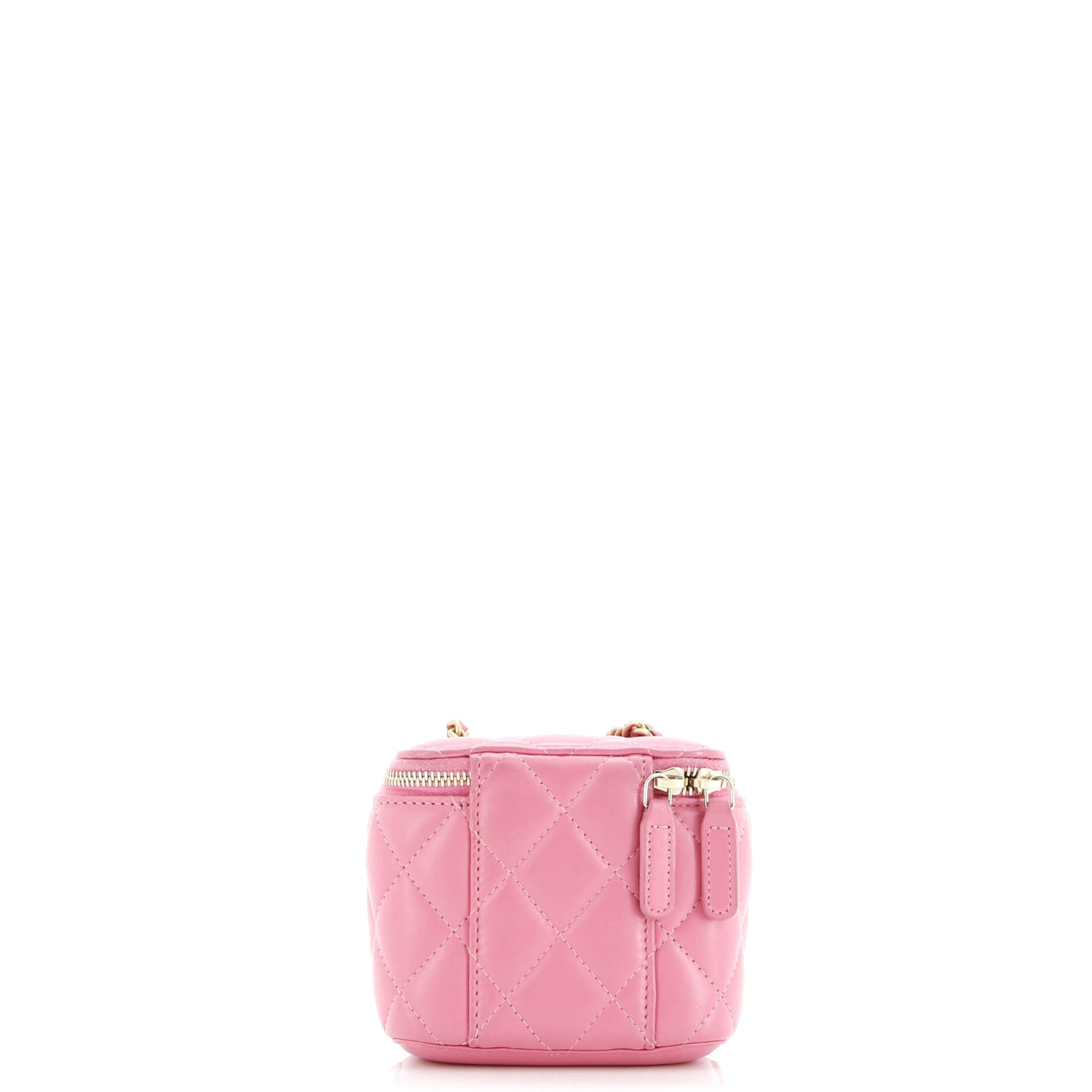 Pearl Crush Vanity Case with Chain Quilted Lambskin Mini